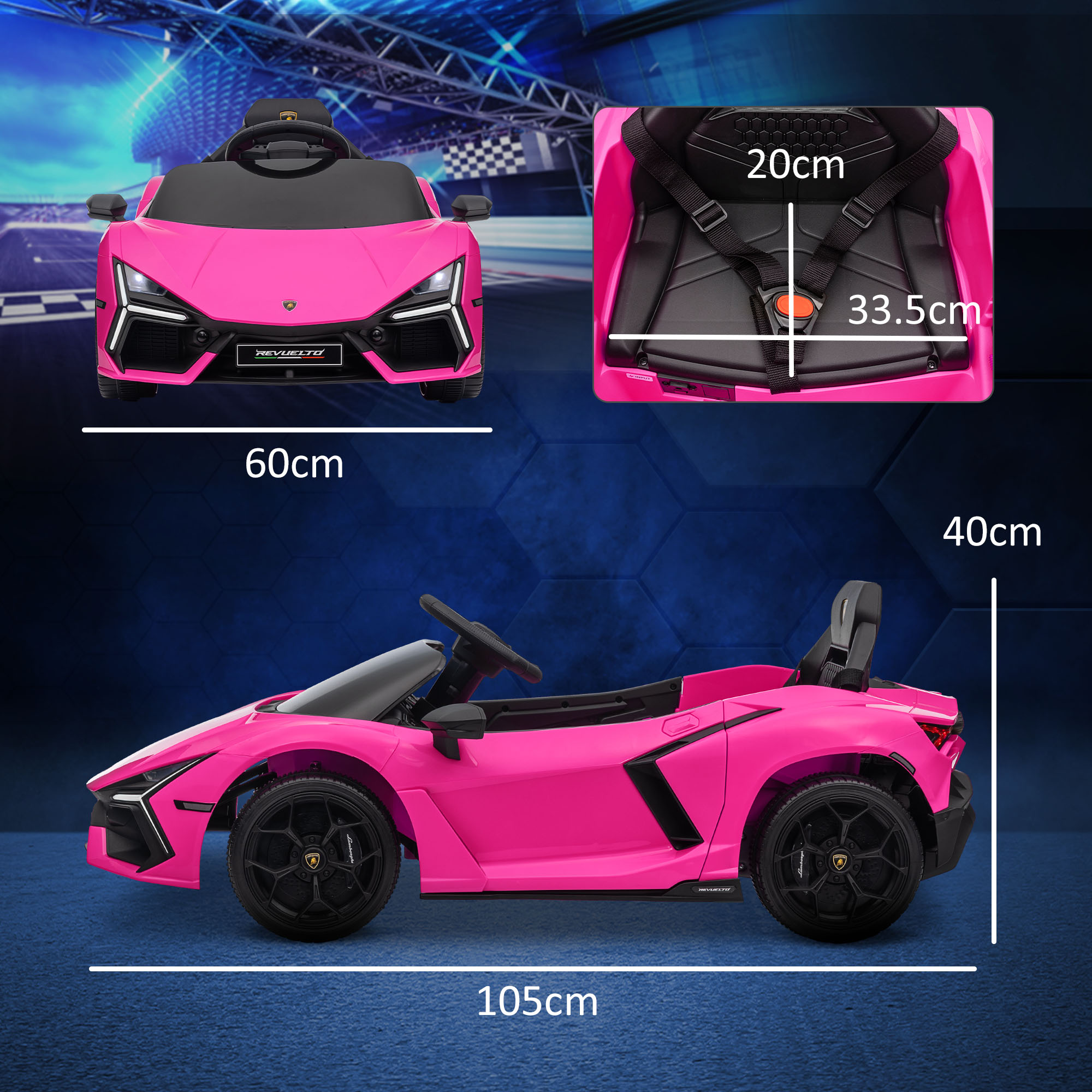 Lamborghini Revuelto Licensed 12V Ride On Car W/ Butterfly Doors, Transport — image 4