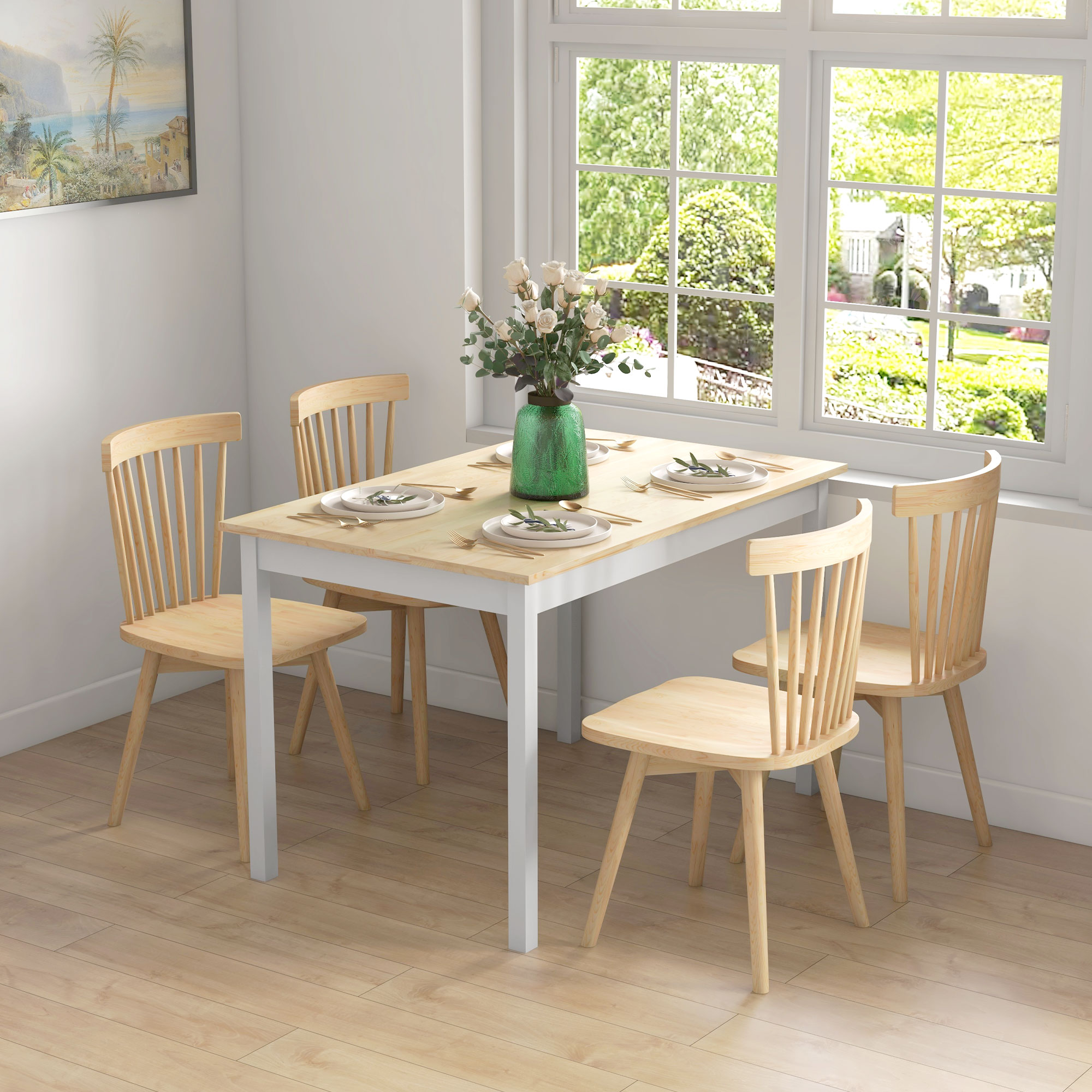 Four-Seater Farmhouse-Style Wooden Table — image 3