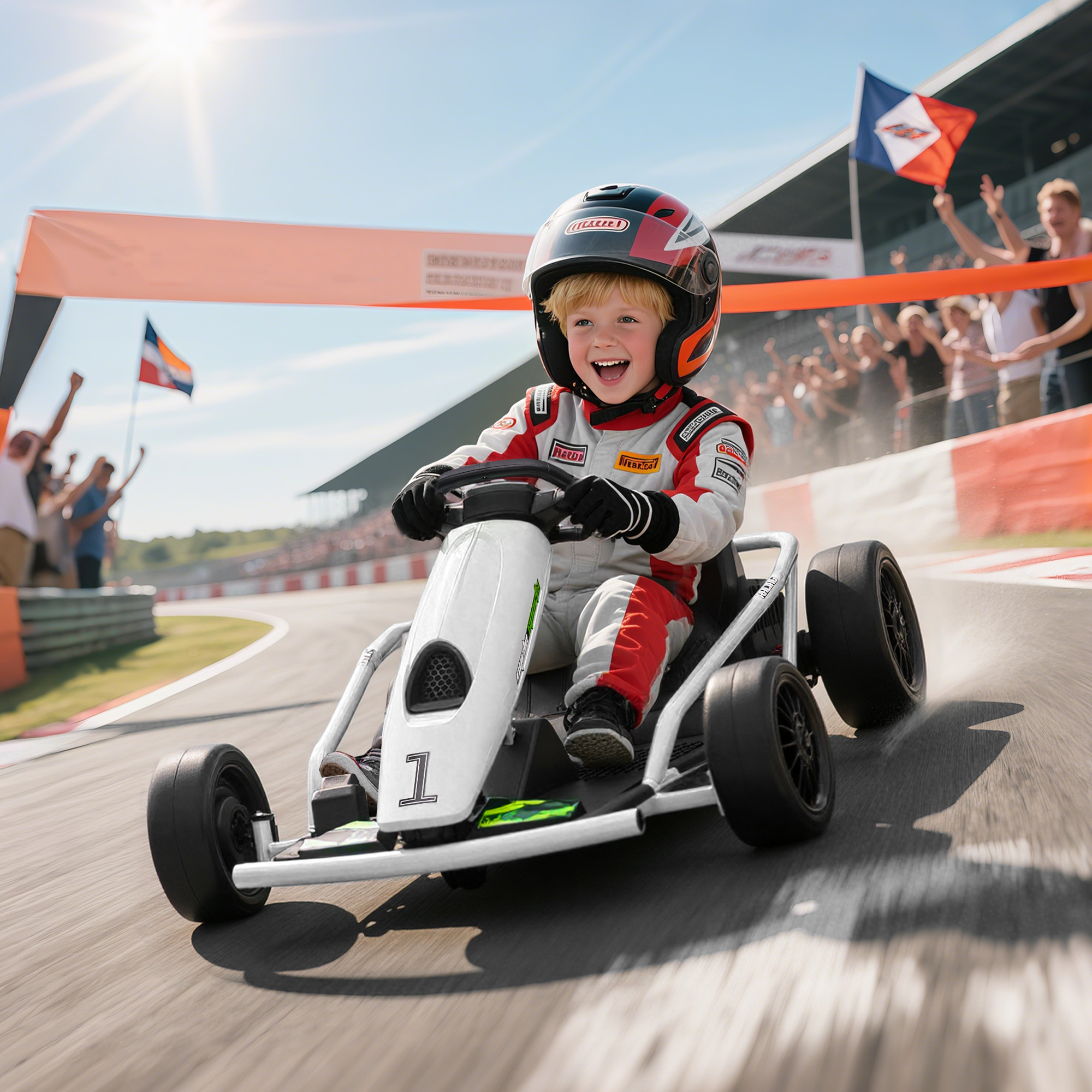 24V Electric Go Kart For Kids, Drift Ride-On Racing Go With 2 Speeds, Boys — image 4
