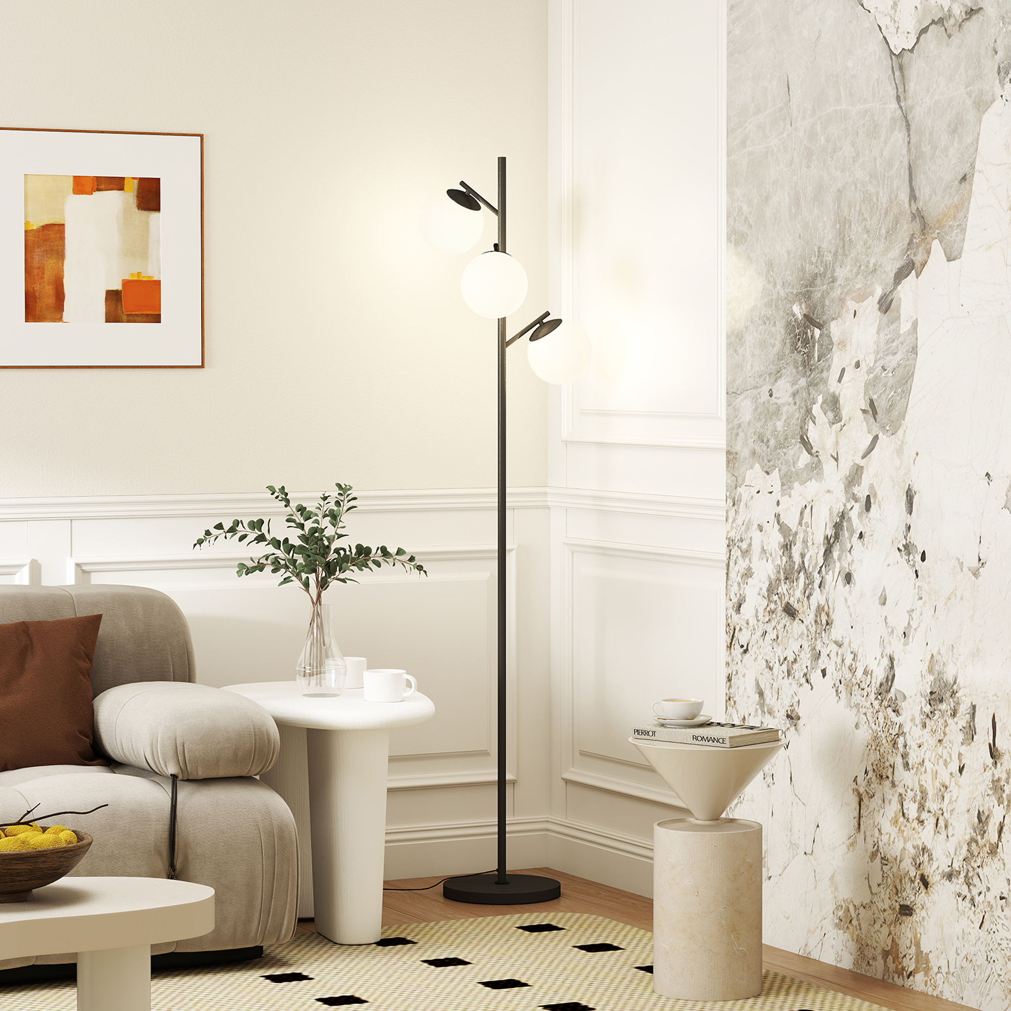 3-Light Tree Floor Lamps For Living Room, Modern Standing Lamp Bedroom — image 2