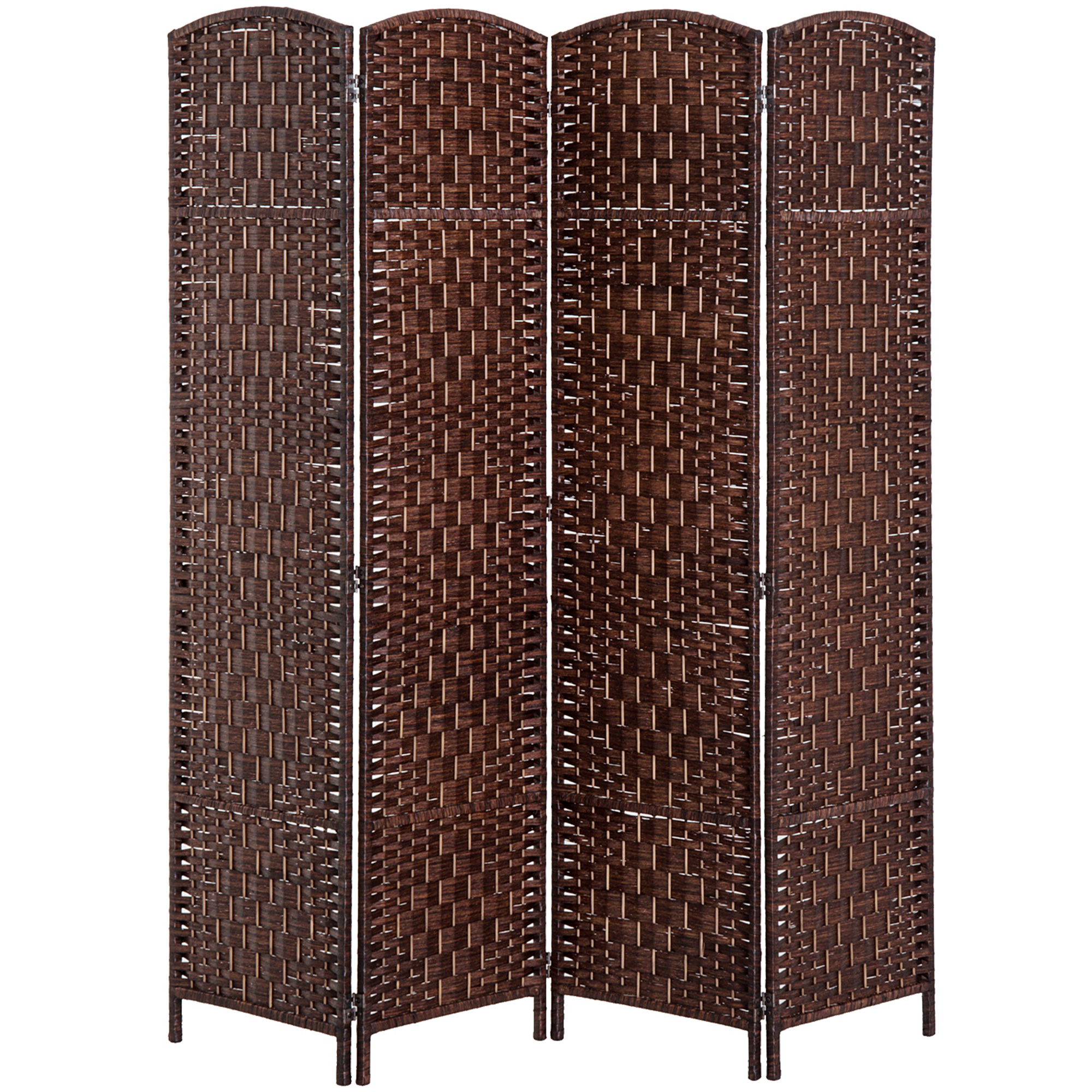 Room Divider 4 Panel, 6FT Tall Folding Privacy Screen, Freestanding Hand-Woven Partition for Room…