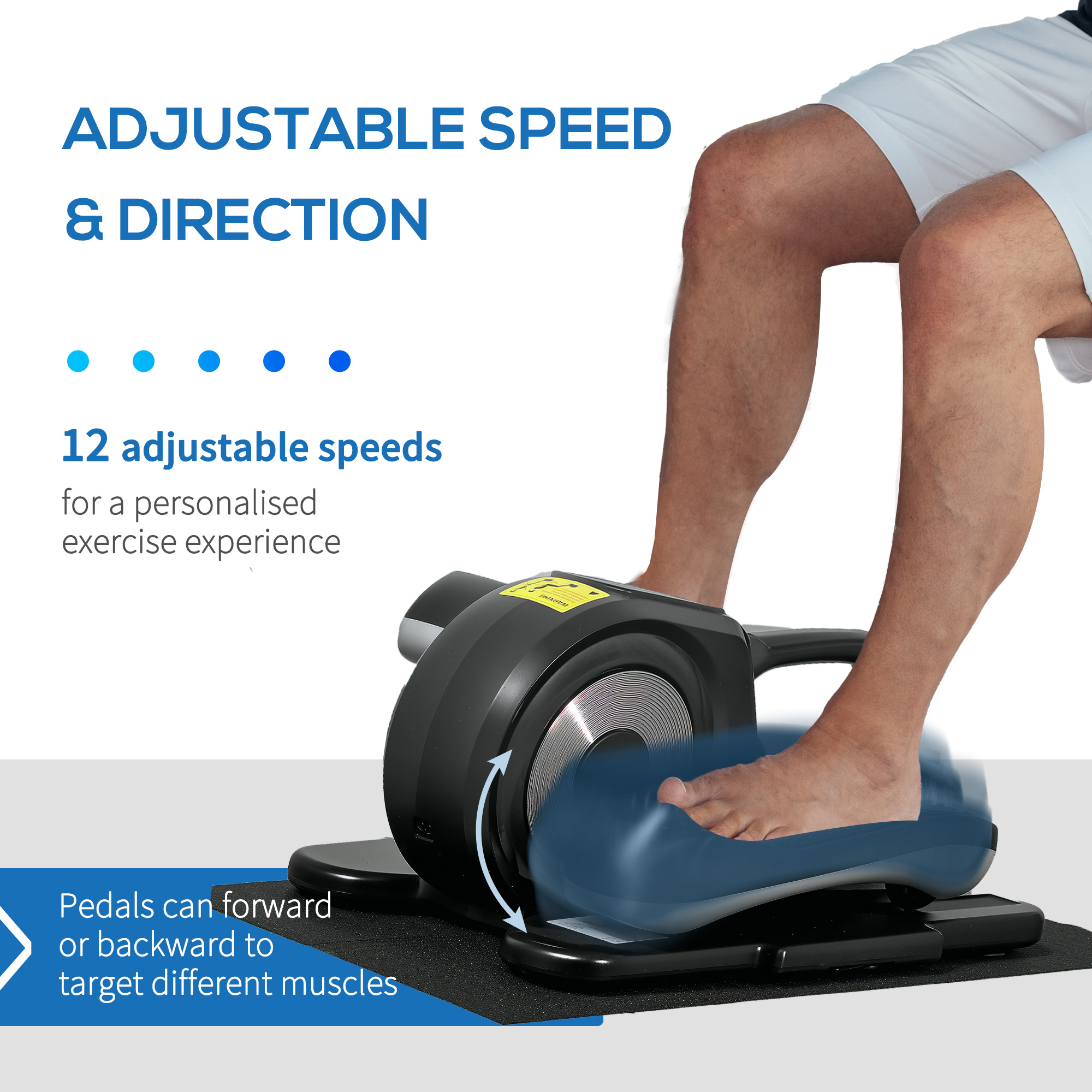 SPORTNOW Under Desk Electric Elliptical Machine For Home, Sit Down Pedal — image 4