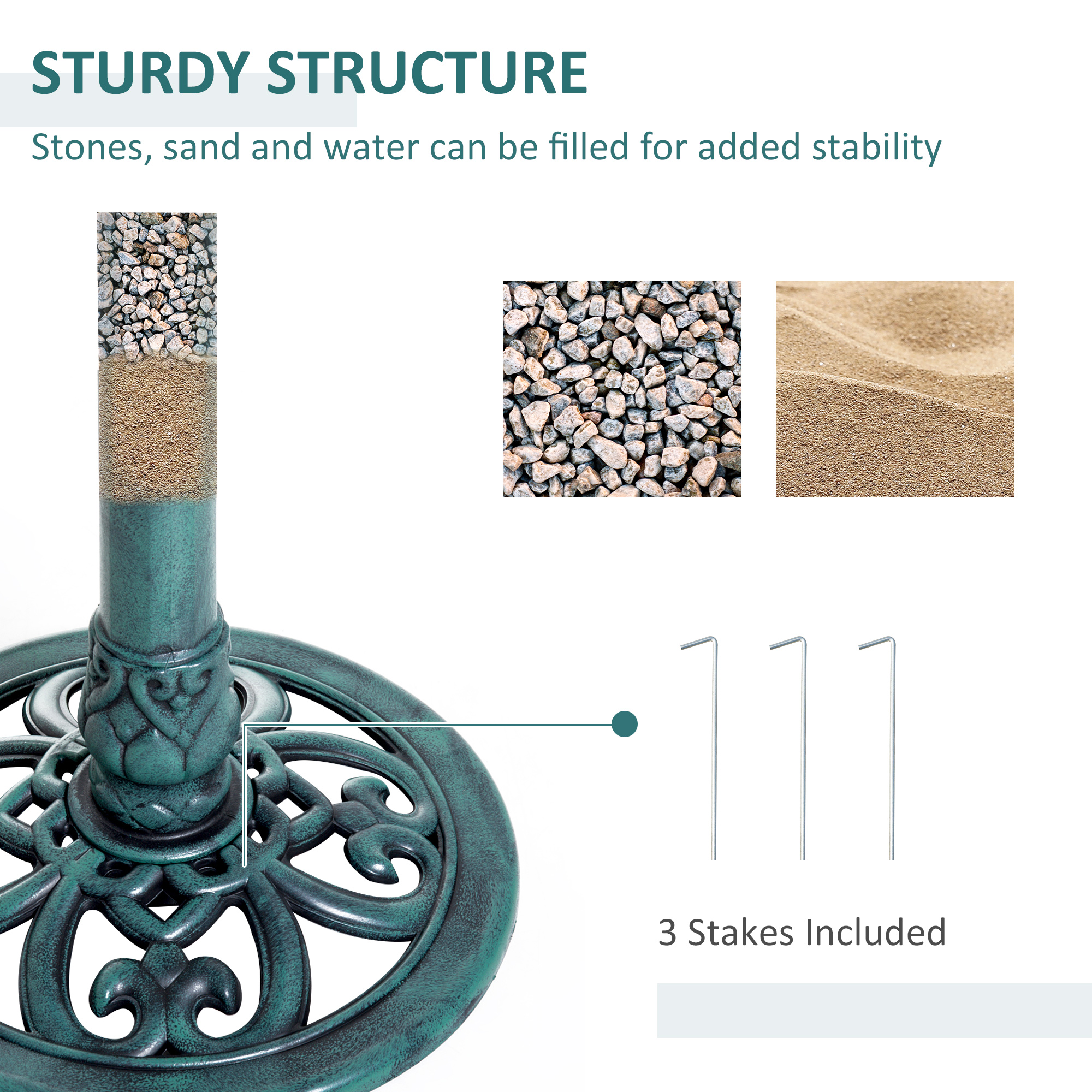 28'' Bird Bath Outdoor Resin Decor with Fleur De Lis Pattern, Time-Worn Finish - Image 4