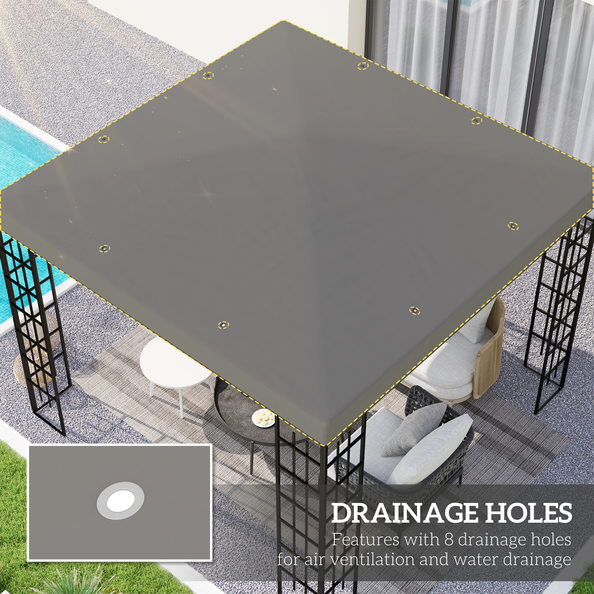 3 X 3(m) Gazebo Frame Replacement - Grey — image 2