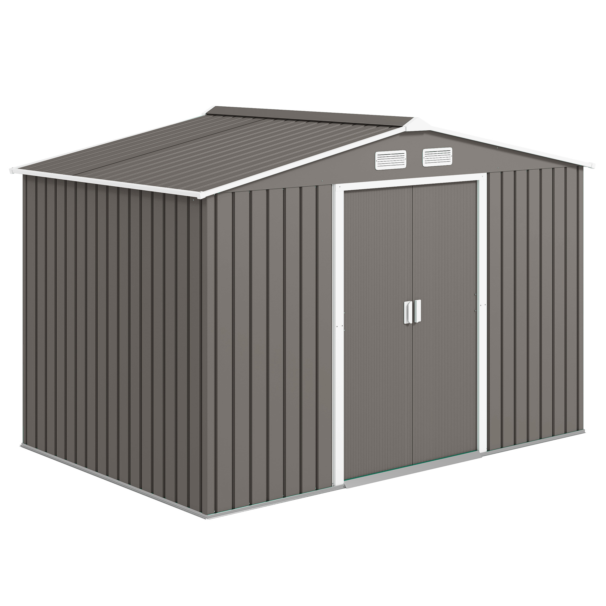Large Outdoor Storage Shed, 9×6 Garden Tool Shed for Patio, Garage, Lawn, Gray