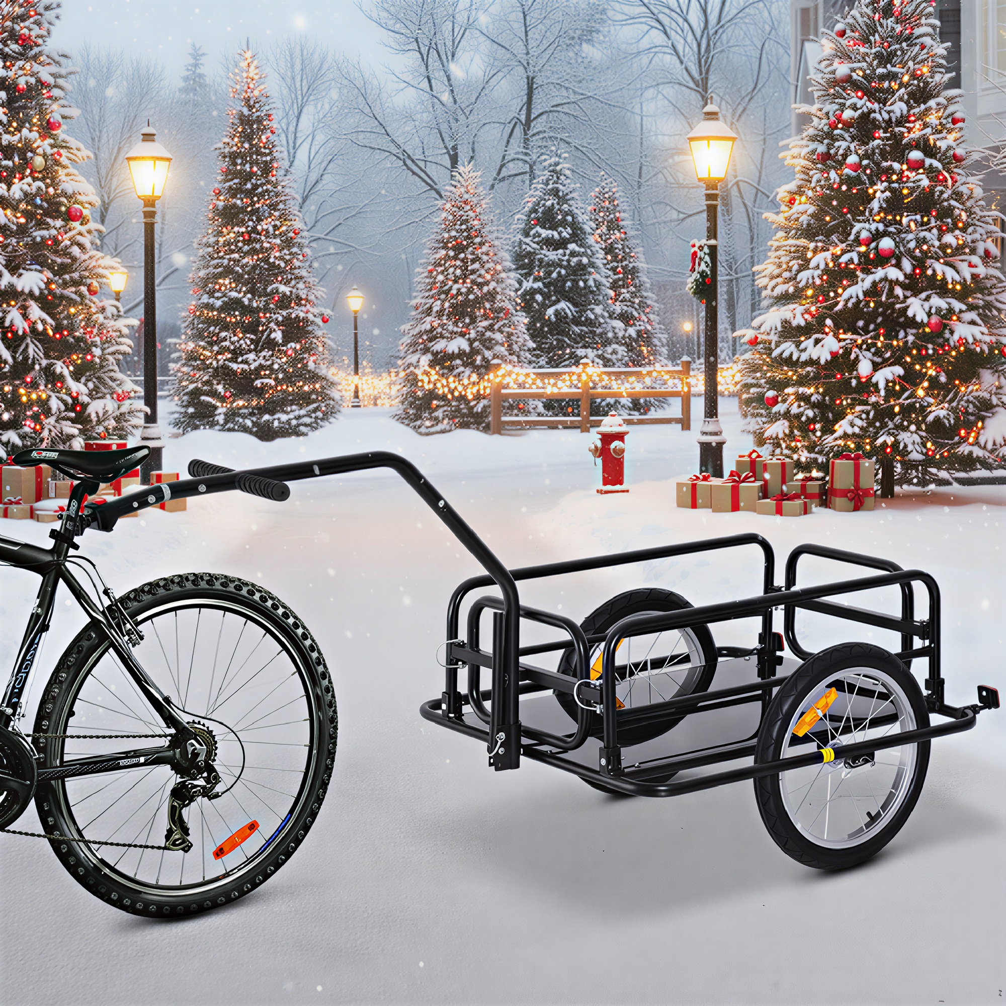 Foldable Bike Cargo Trailer Cart with Hitch β photo 5