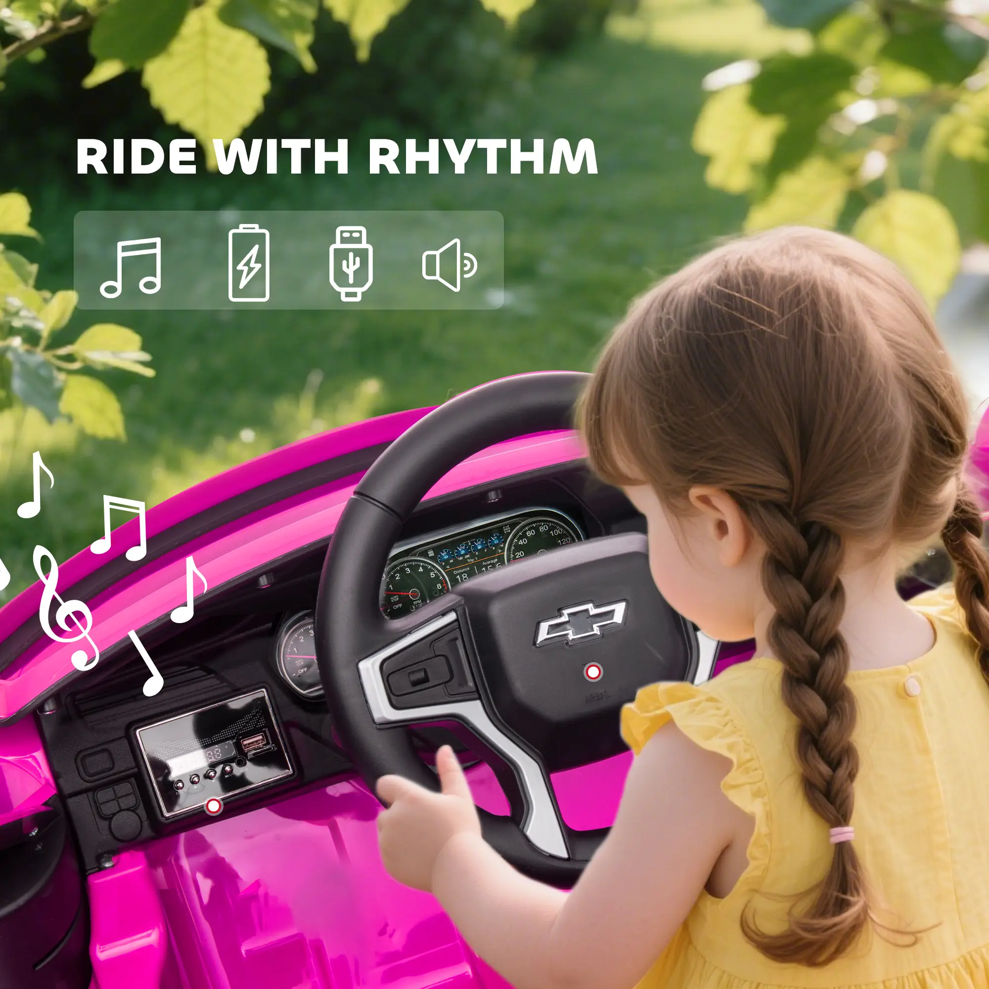 Electric Ride on Car 12V Kids Ride-on Toy, Pink