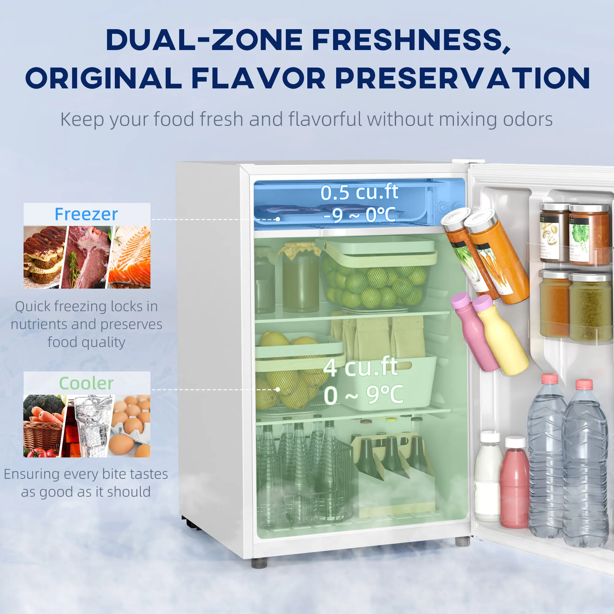 4.5 Cu.Ft Mini Fridge, Single Door Refrigerator