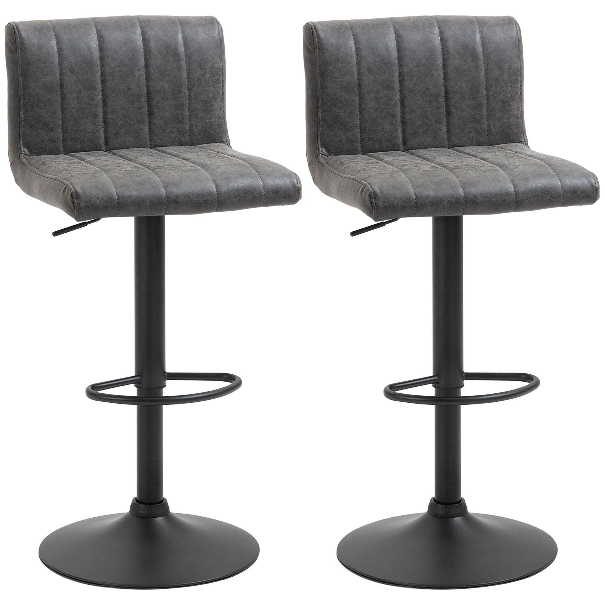 Adjustable Barstools Set Of 2, Swivel Counter Bar Chairs, Stools With Footrest — image 5