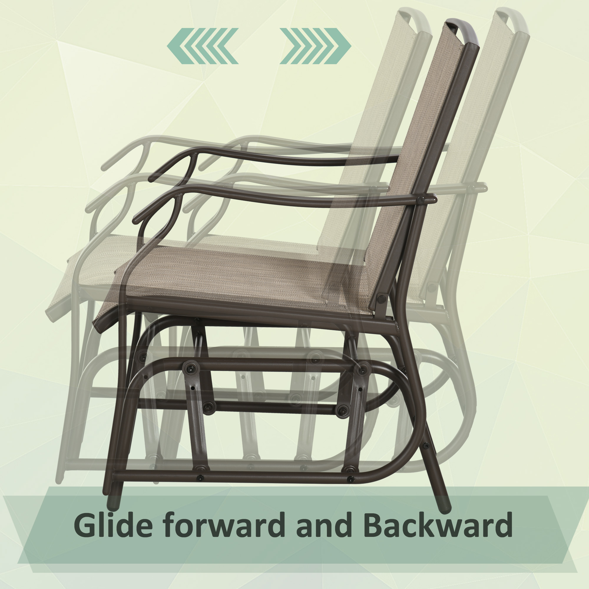 3 Piece Outdoor Glider Chair with Coffee Table Bistro Set β photo 8