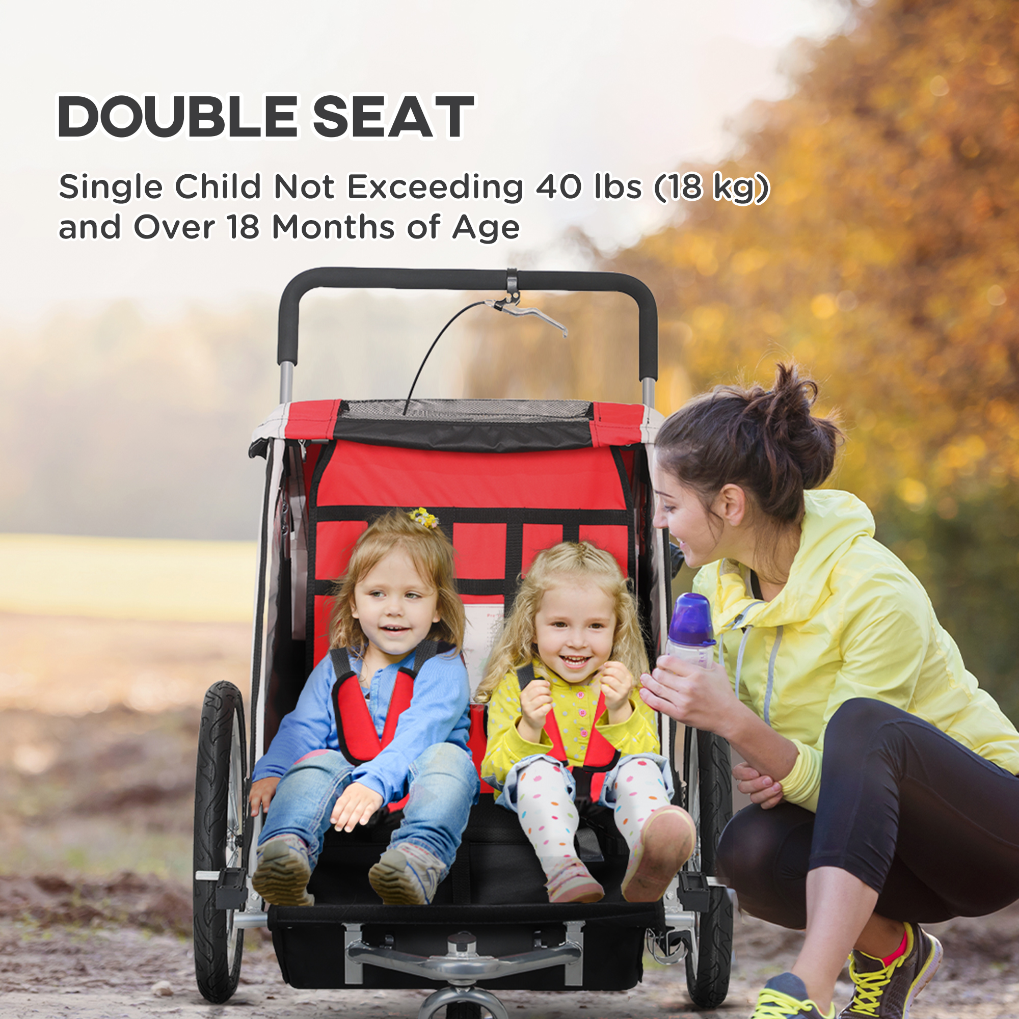 Baby Bike Trailer, Child Bicycle With 5 Point Harness, Steel Frame, Reflectors — image 4
