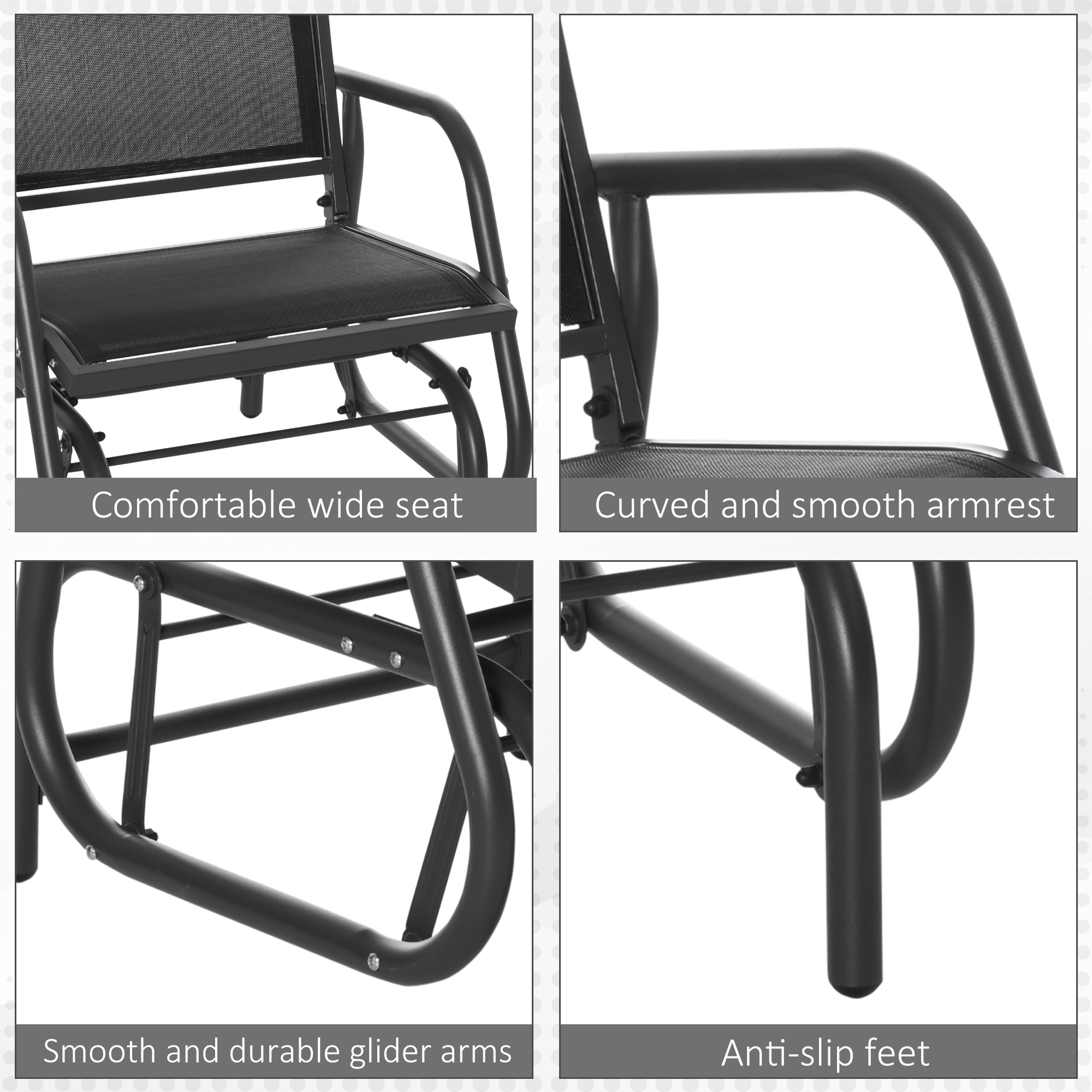 2-Piece Outdoor Glider Swing β Rocking Chair Set with Breathable β photo 5