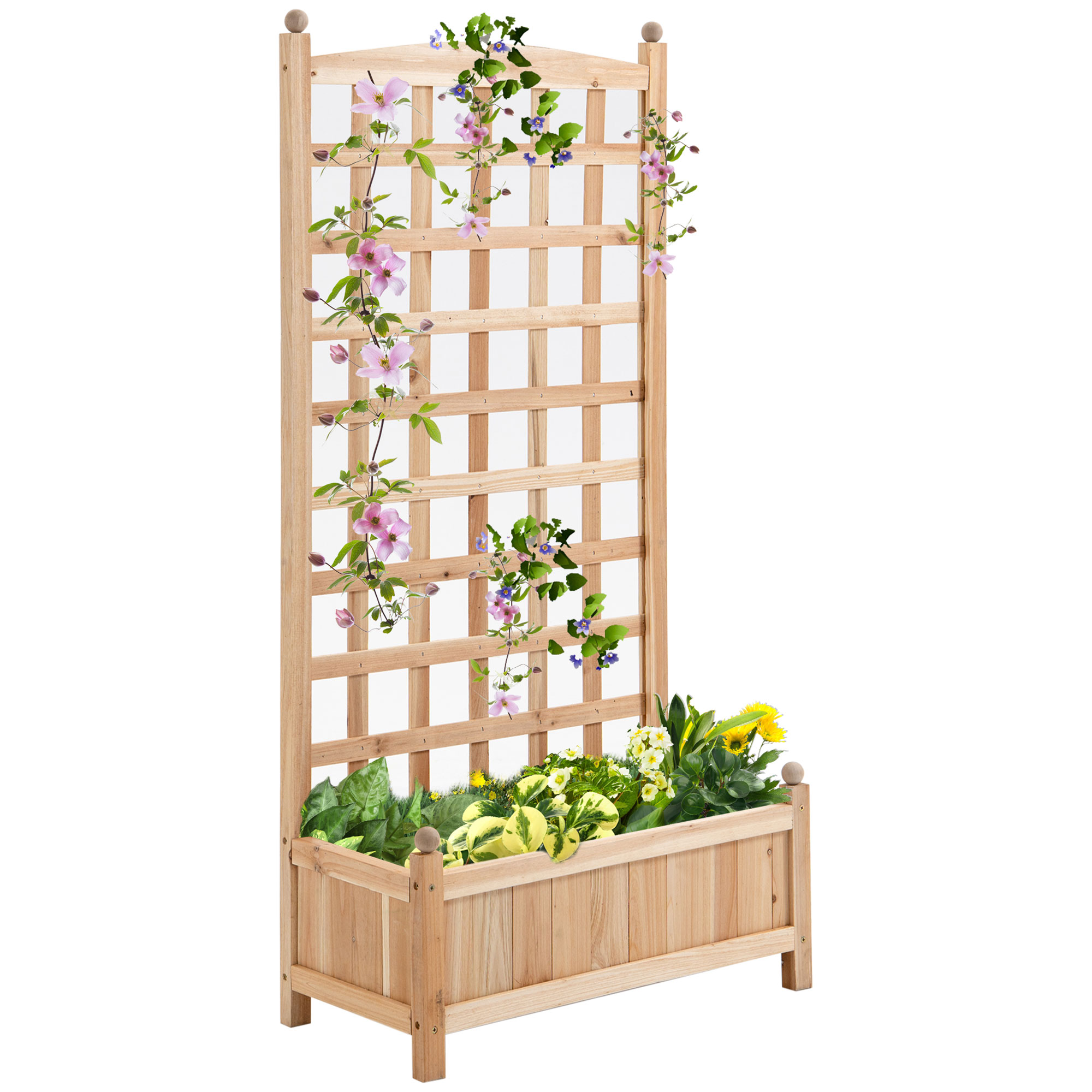 Wooden Raised Garden Bed with Trellis, picture 2 of 2