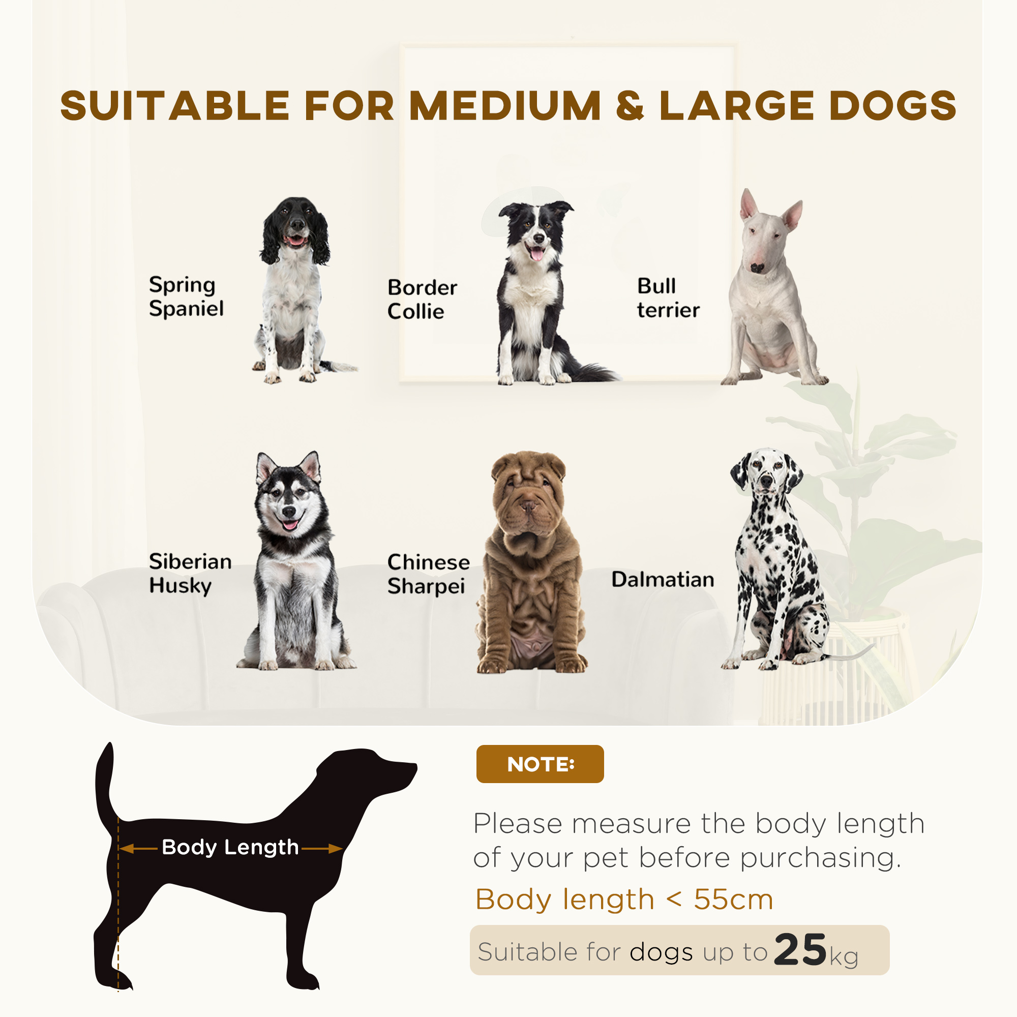  Pearl Design Pet Sofa for Medium and Large Sized Dogs, Pet Bed with Cushion and Solid Wood Legs, Charcoal Gray