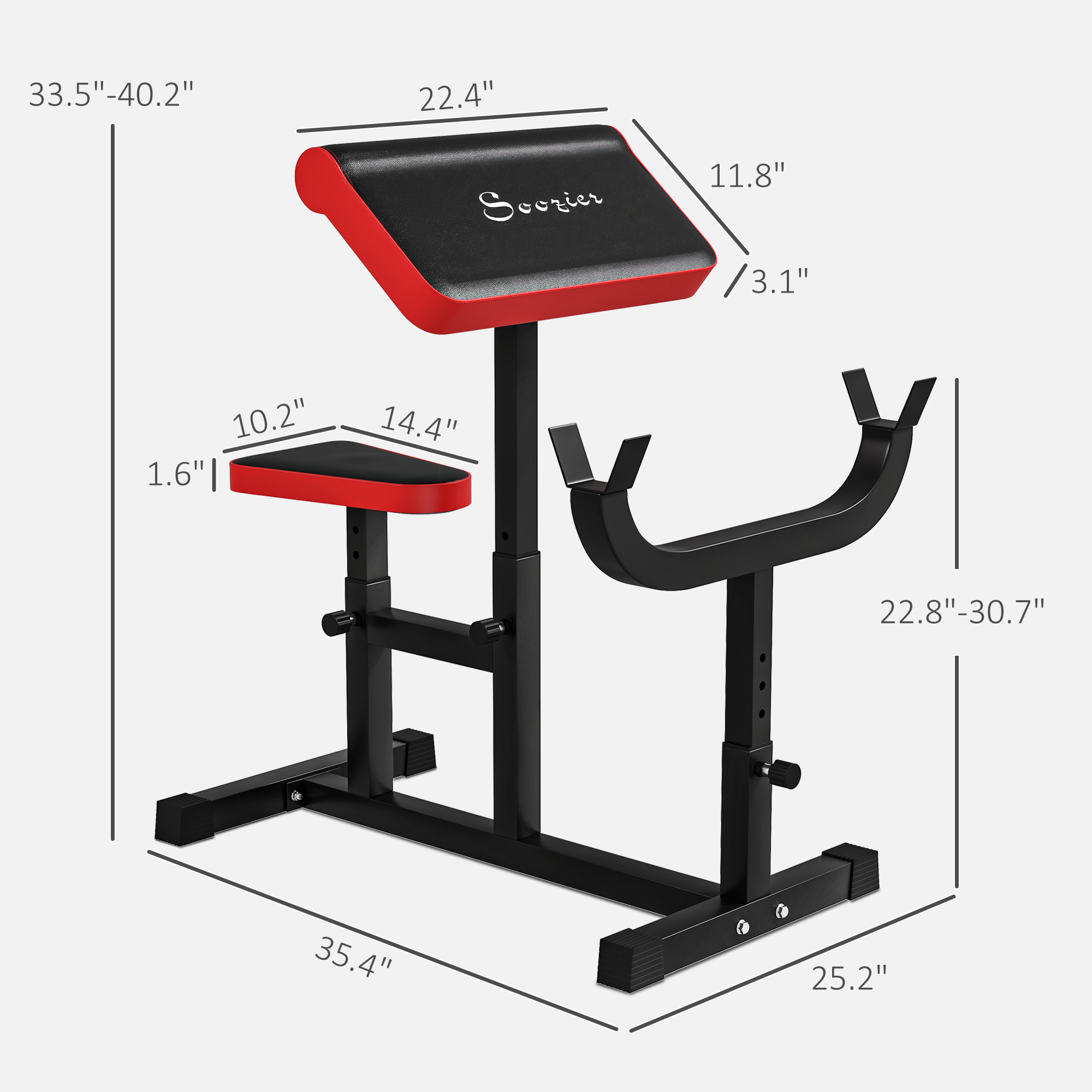 Banc de curl de prédicateur de 265 lb pour l'entraînement de force – Image 2