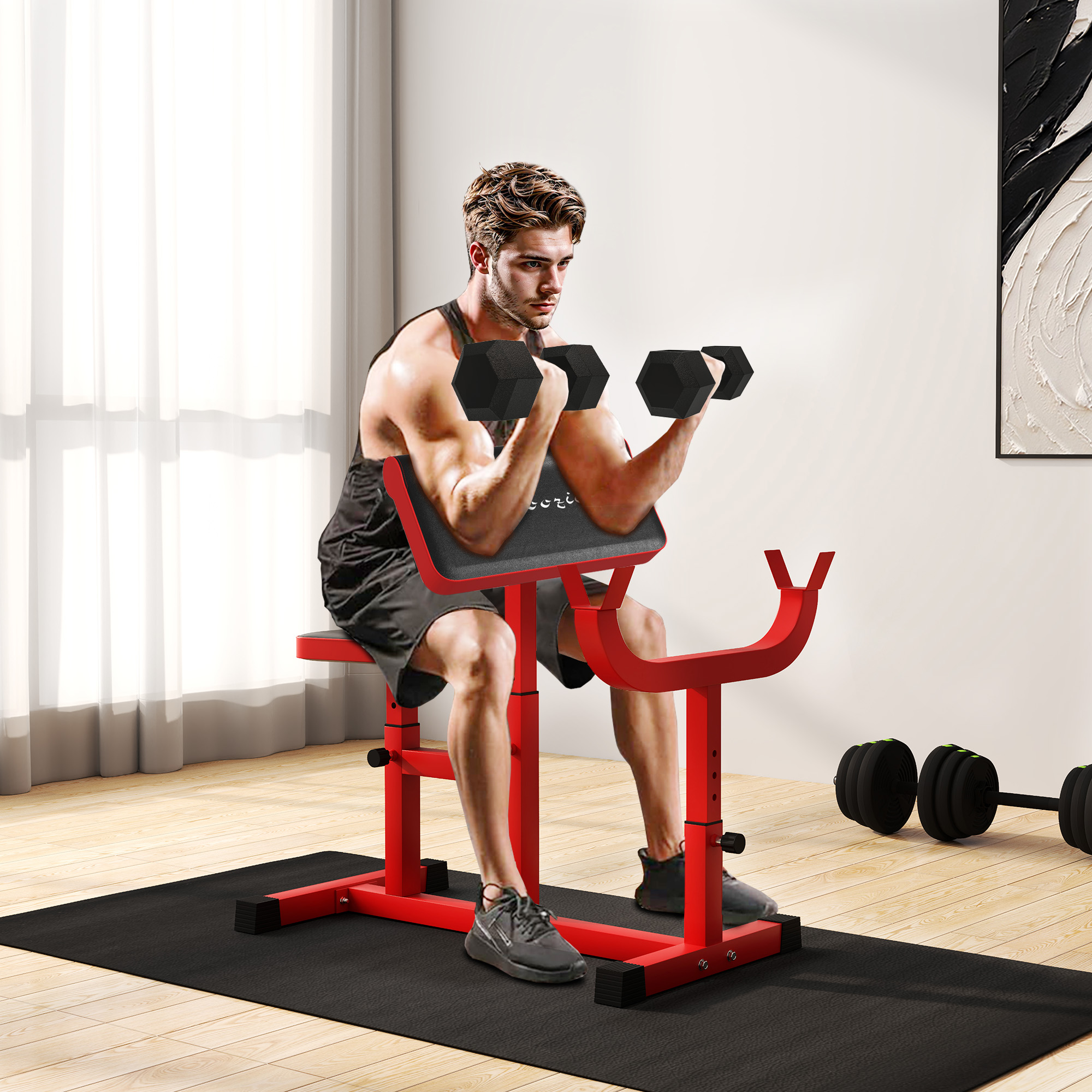 Banc de curl de prédicateur de 265 lb pour l'entraînement de force – Image 5