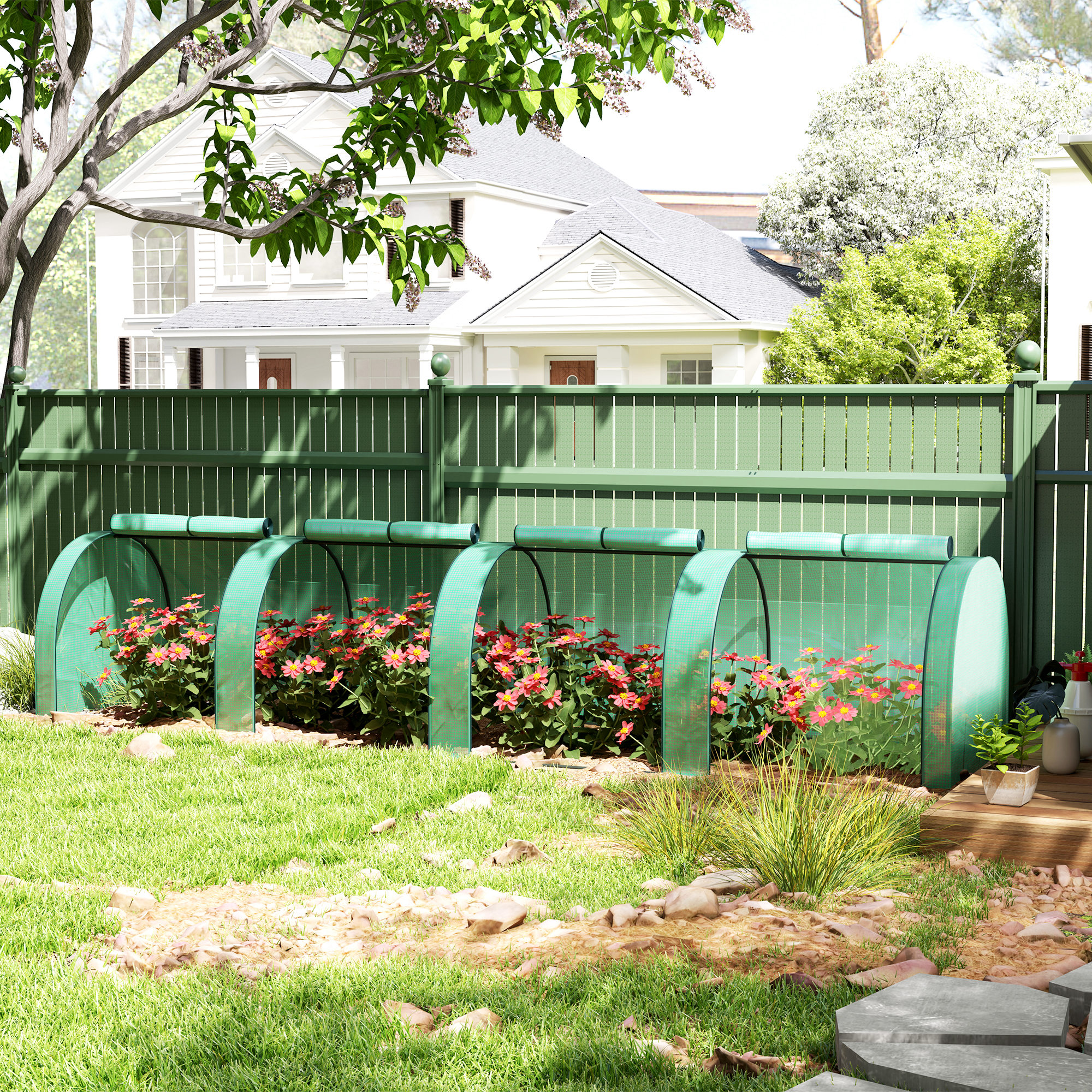 395 X 100 Cm Low Tunnel Greenhouse - Green — image 5