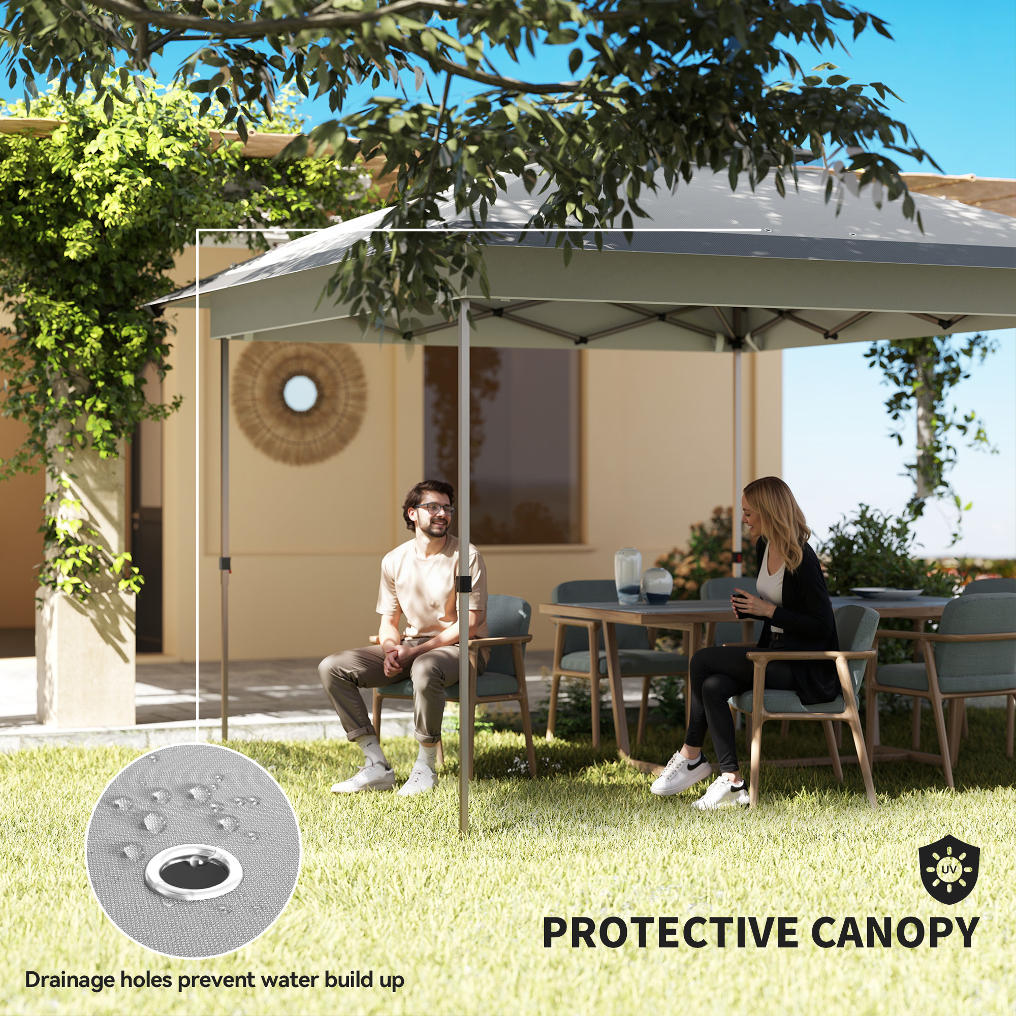 12′ x 12′ Pop Up Canopy Tent with Netting and Carry Bag, Instant Sun Shelter with 137 sq.ft Shade, Tents for Parties, Height Adjustable, for Outdoor, Garden, Patio, Gray