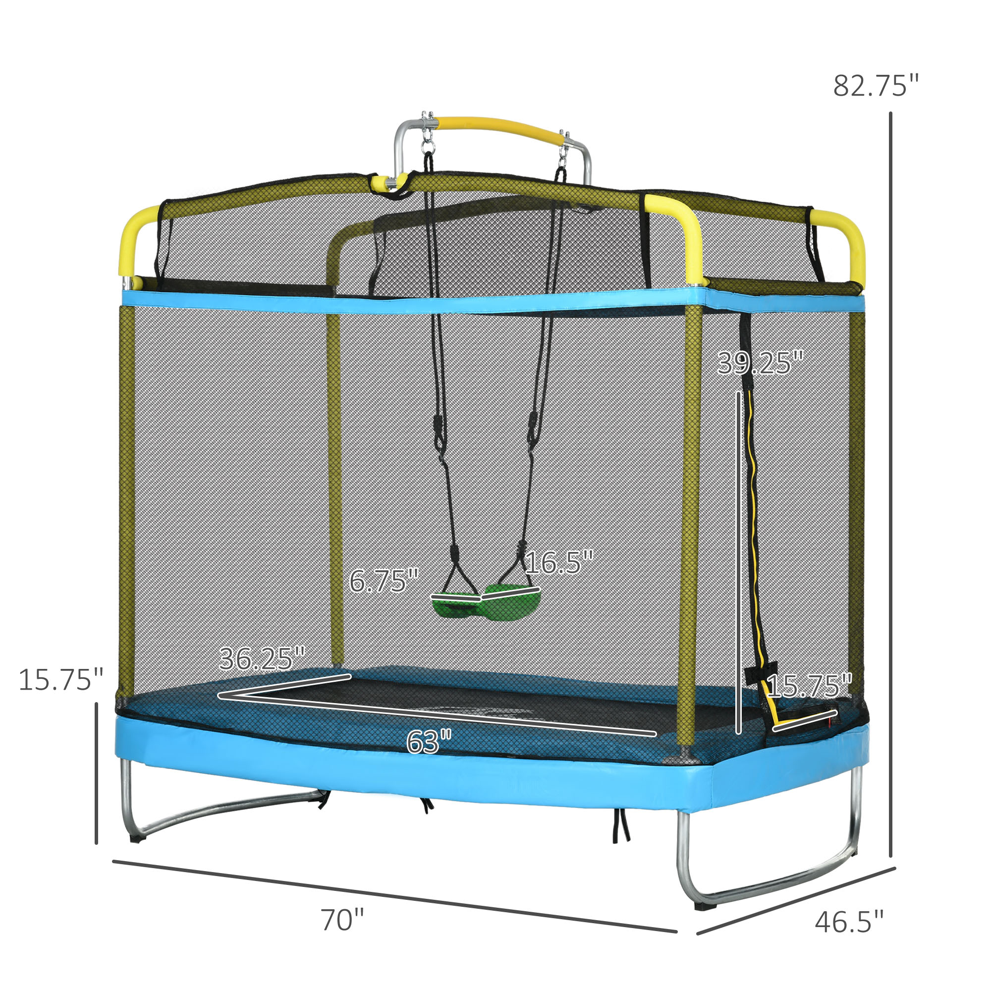 3-in-1 Trampoline for Kids — 6.9 Kids Trampoline with Net — photo 3