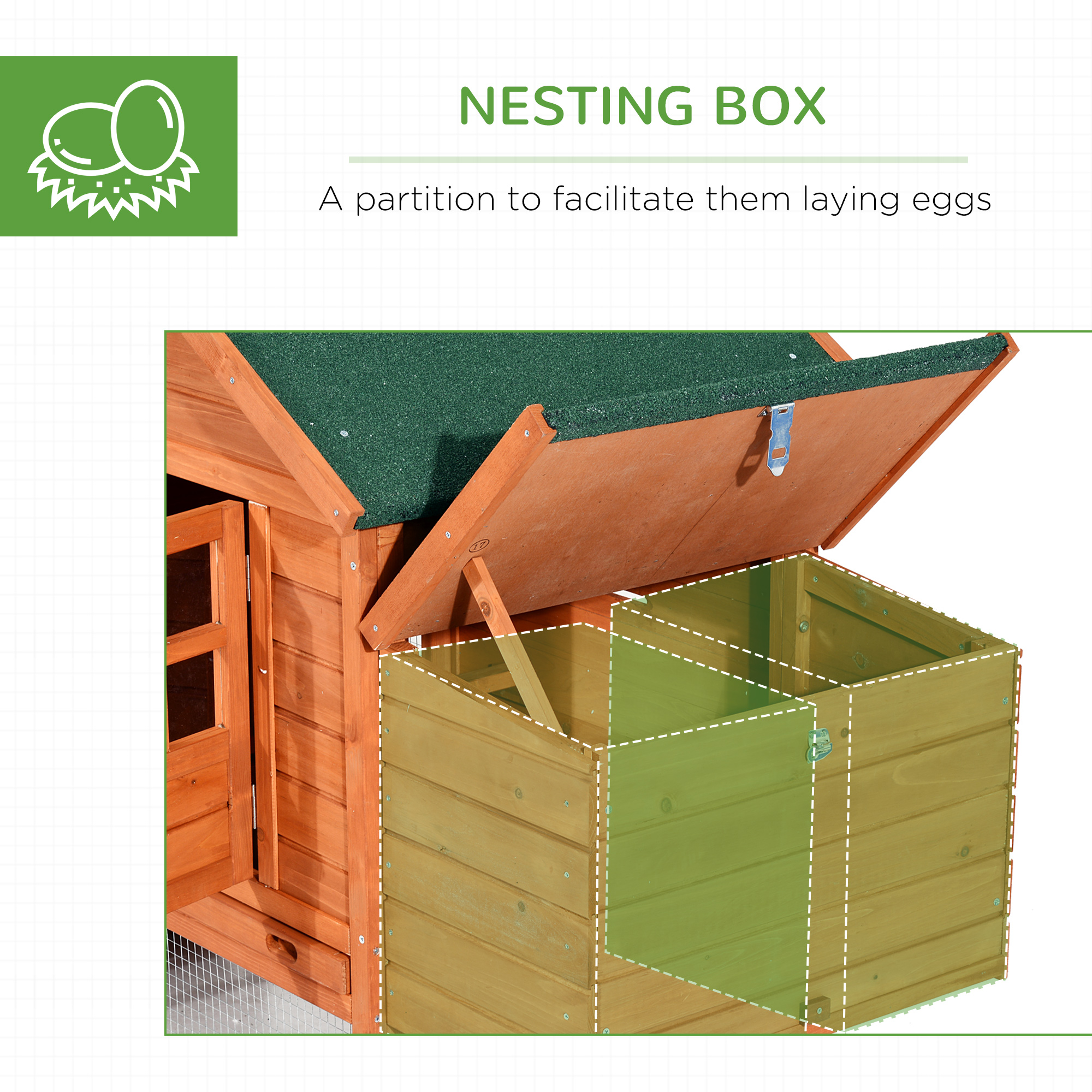  124" Dual Chicken Coop Wooden Large Chicken House Rabbit Hutch Hen Poultry Cage Backyard with Outdoor Ramps and Nesting Boxes