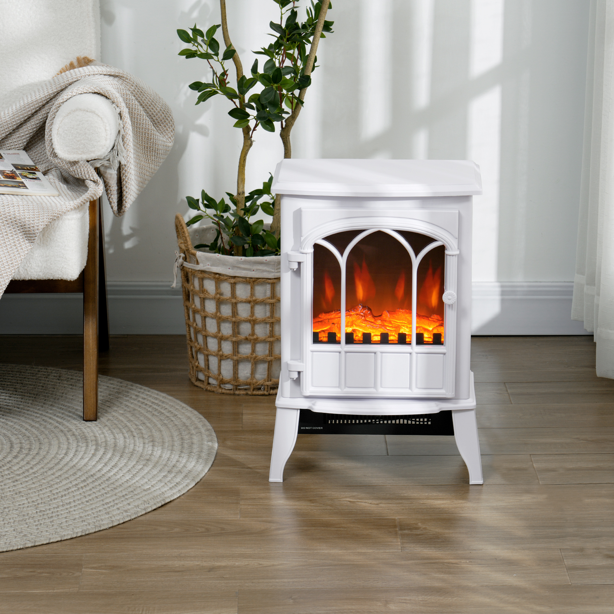 Freestanding Electric Fireplace, Log Burner With LED Flame Effect, Overheating — image 5
