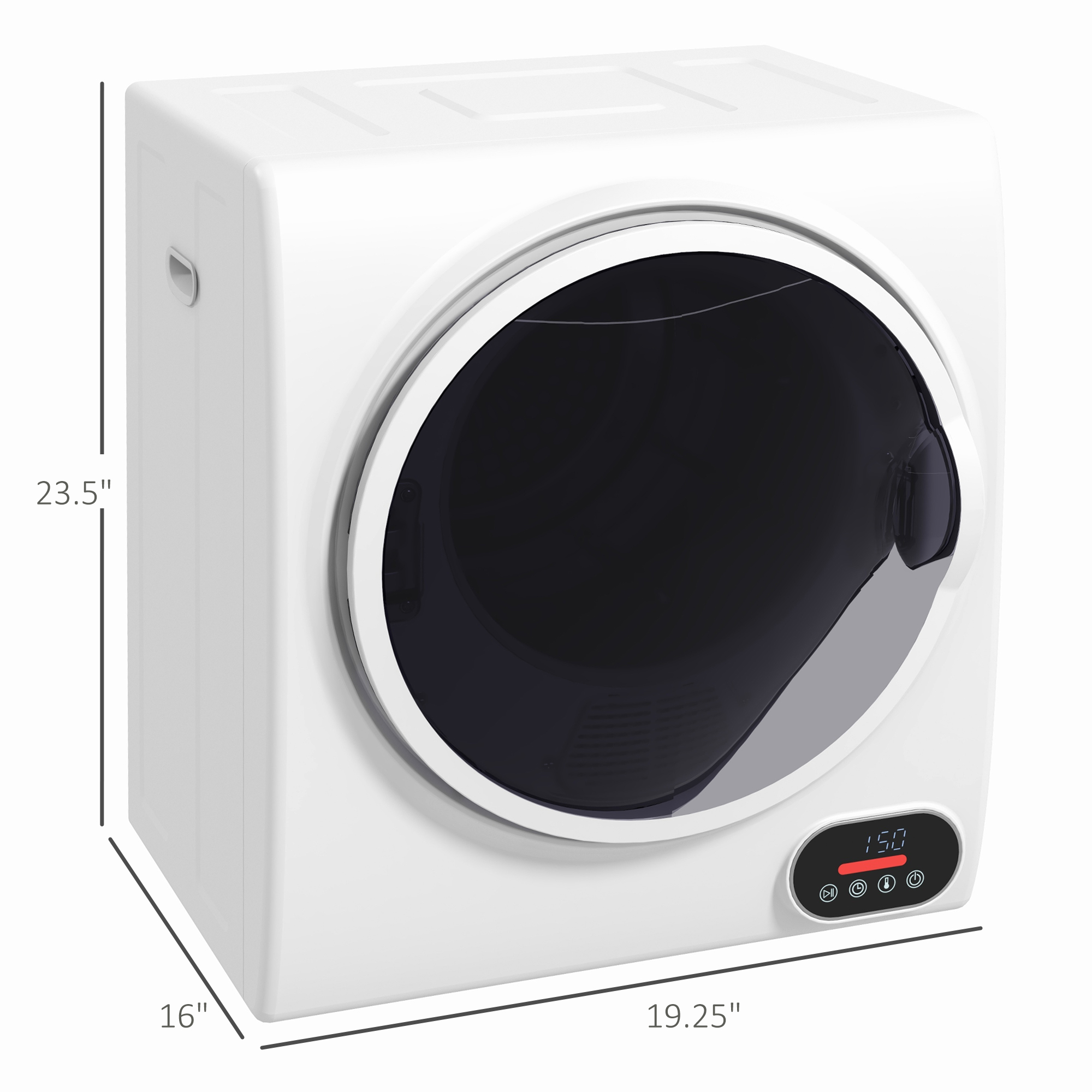  1.5 cu.ft Portable Compact Clothes Laundry Dryer with Intelligent Drying for Apartments Dorms RVs, 850W, White