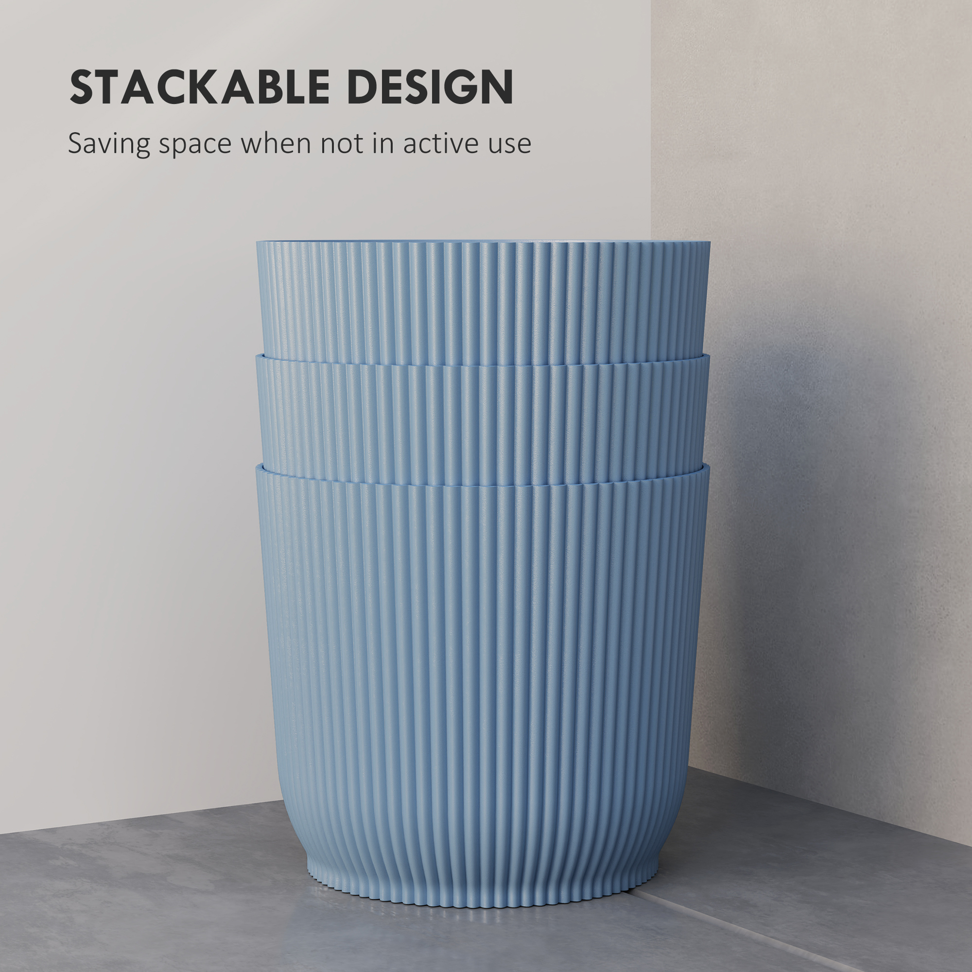 Set Of Three 22cm Planters - Blue — image 4