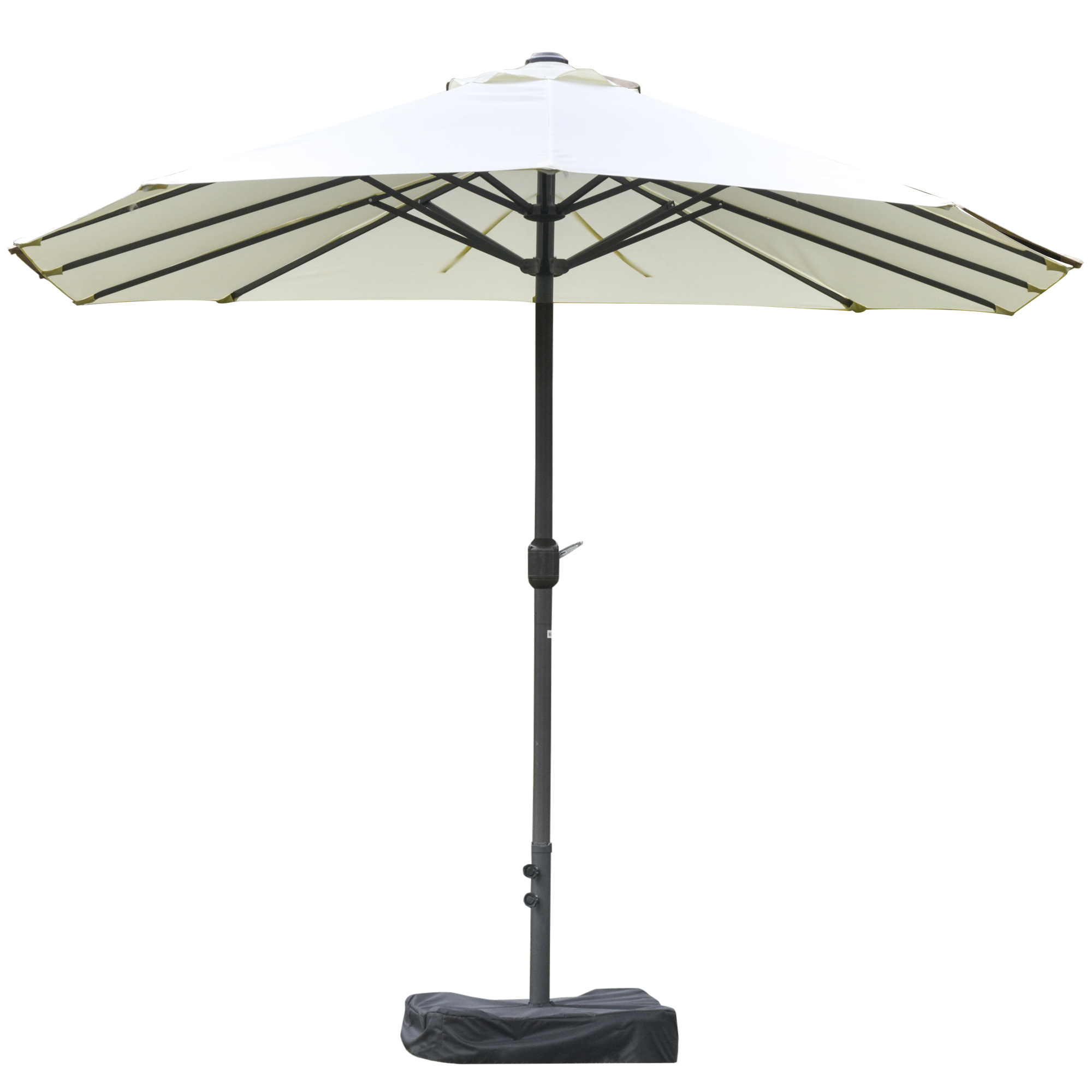 Patio Umbrella 15′ Steel Rectangular Outdoor Double Sided Market with base, UV Sun Protection & Easy Crank for Deck Pool Patio, Beige