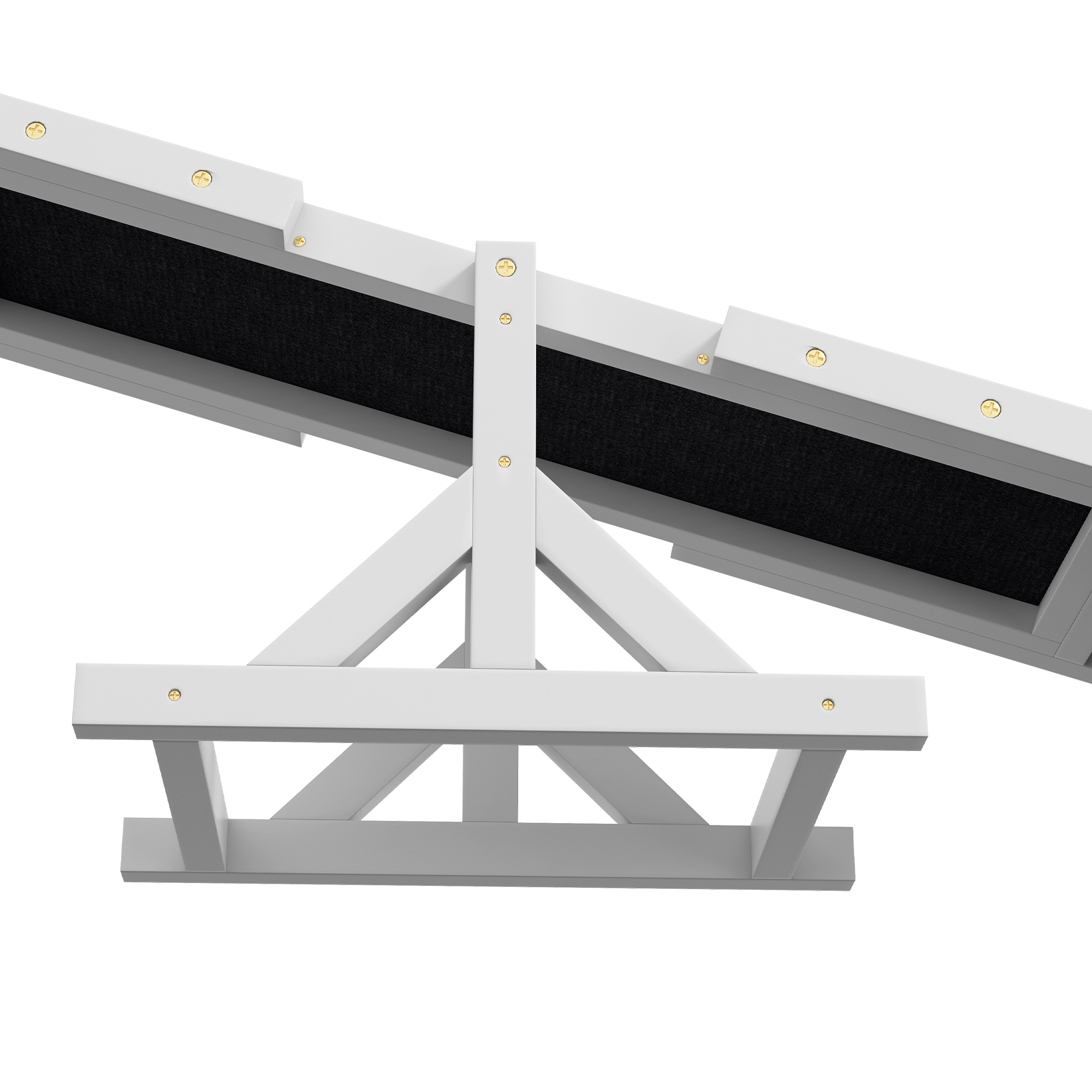  Wooden Dog Agility Seesaw for Training and Exercise, White