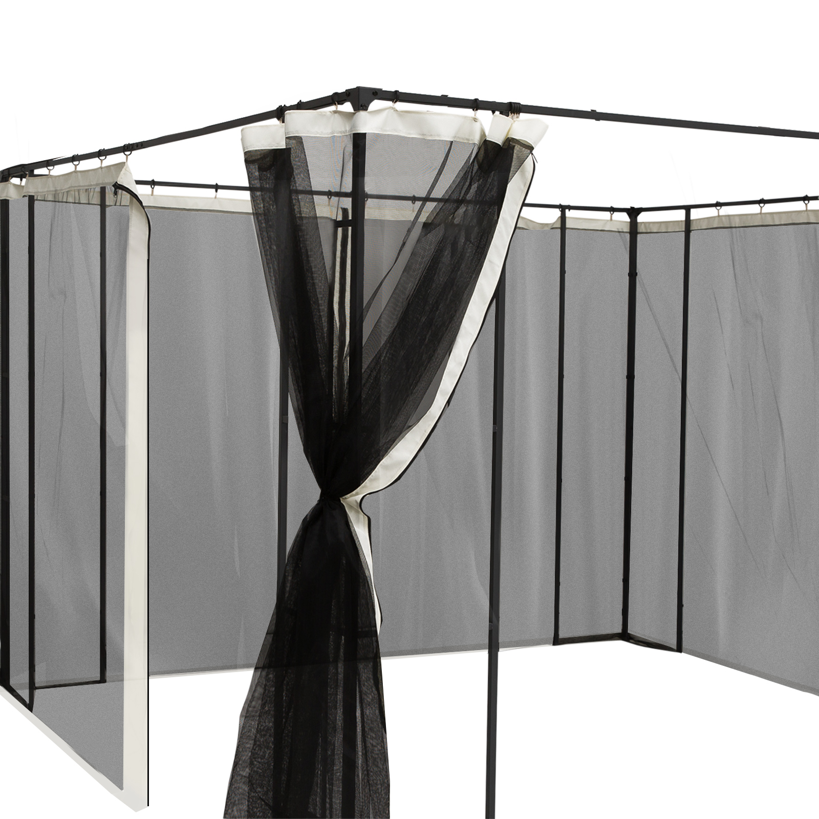 10×10 Replacement Mesh Sidewall Netting for Gazebos and Canopy Tents with Zippers, Black