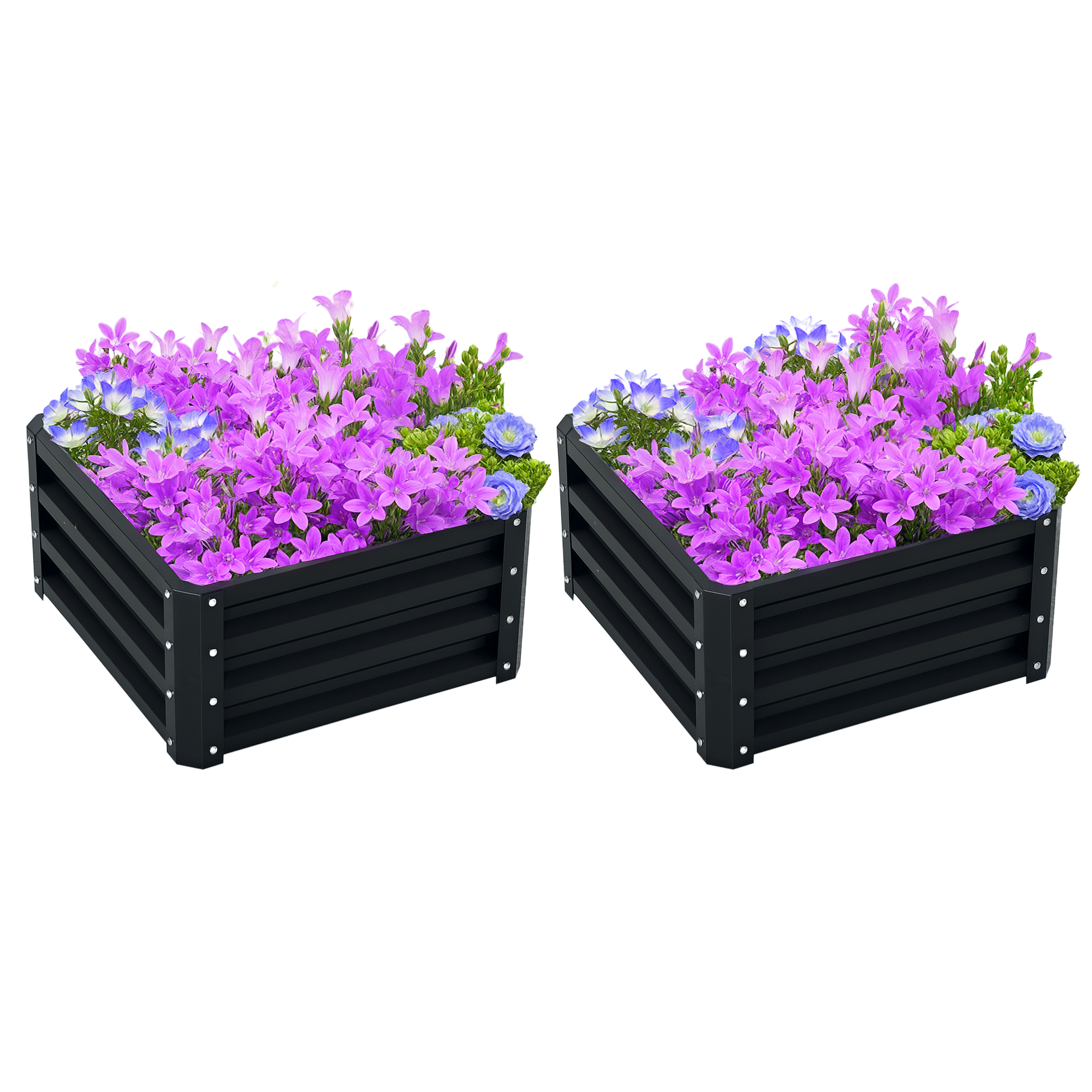 2pc 23.5″ Elevated Herb & Vegetable Planting Box Kit w/ Versatile Uses, Dark Gr
