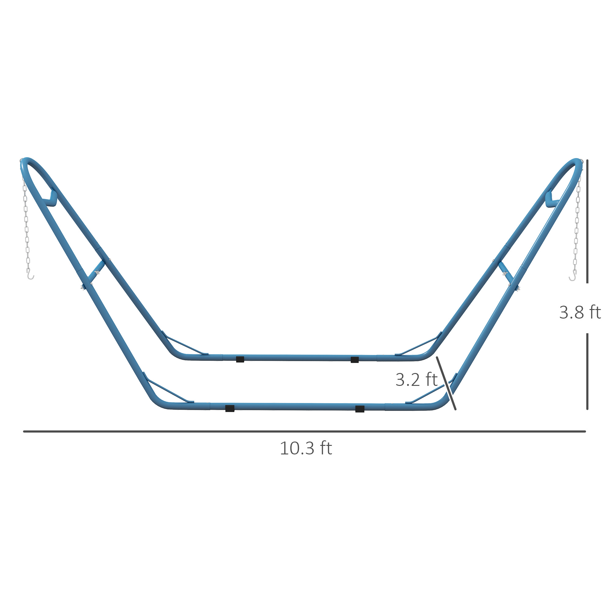 Hammock Stand, Portable Adjustable Steel Frame Hammock Stand, Weather Resistant, 10.3′, 550 lbs. Capacity, Blue