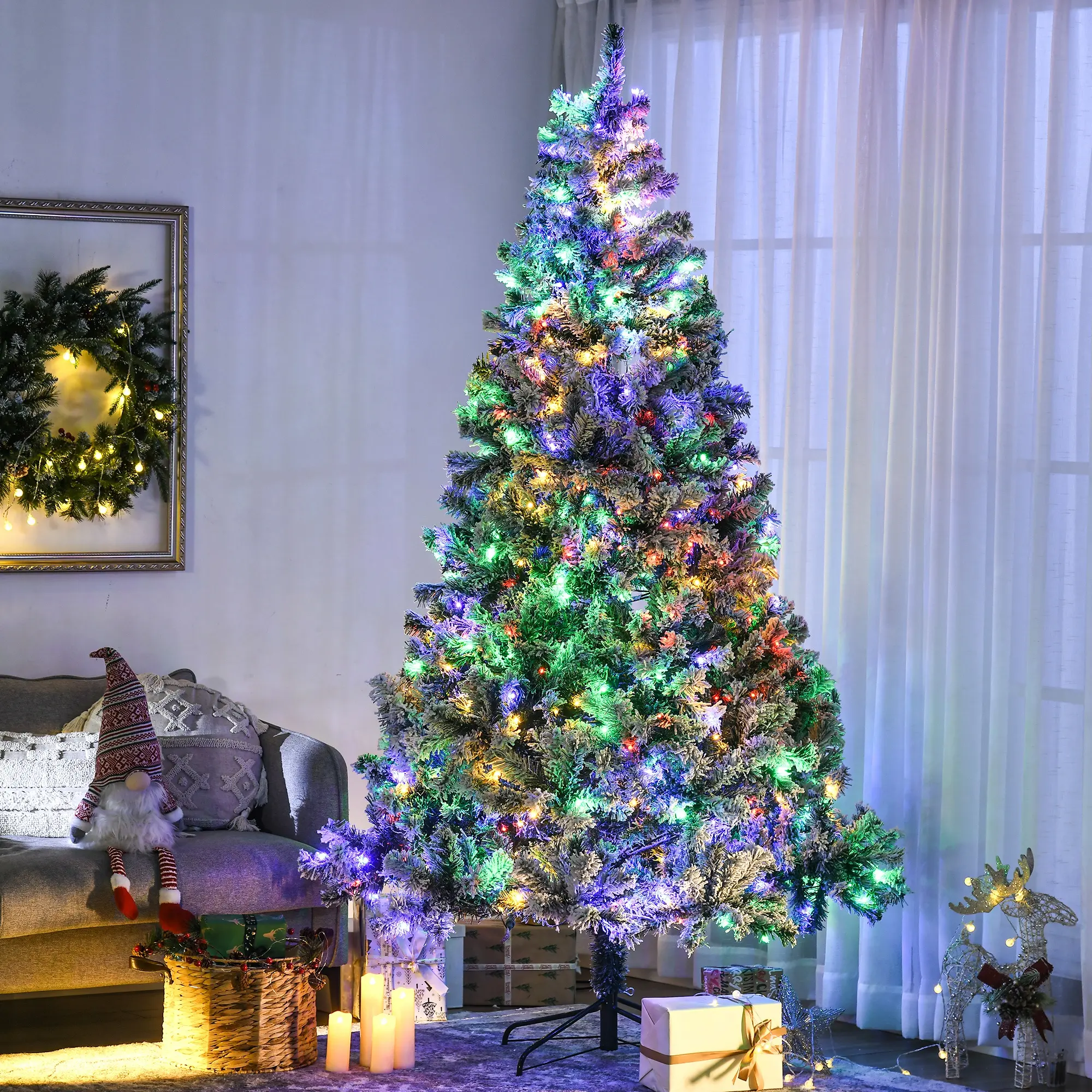 7.5 Artificial Snow Christmas Trees