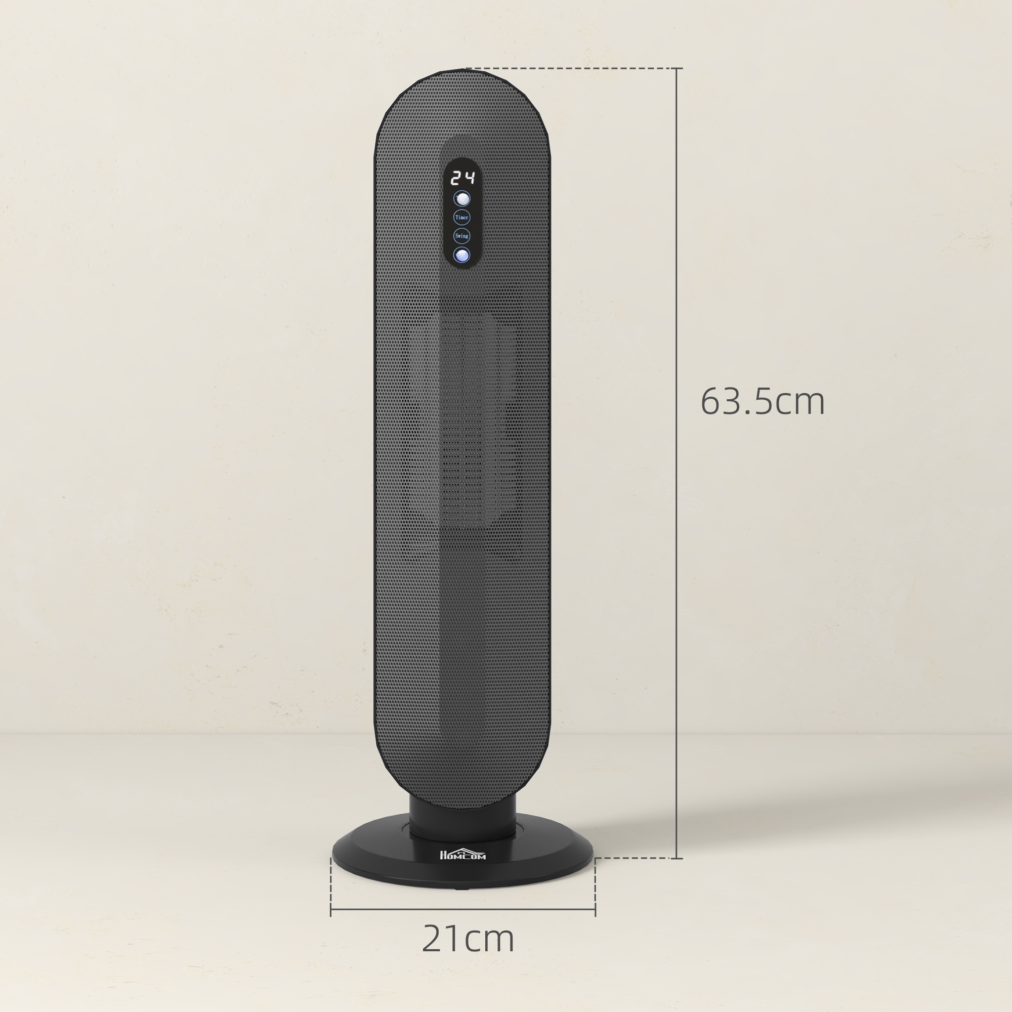 45Oscillating Ceramic Space Heater, With Remote - Black — image 3