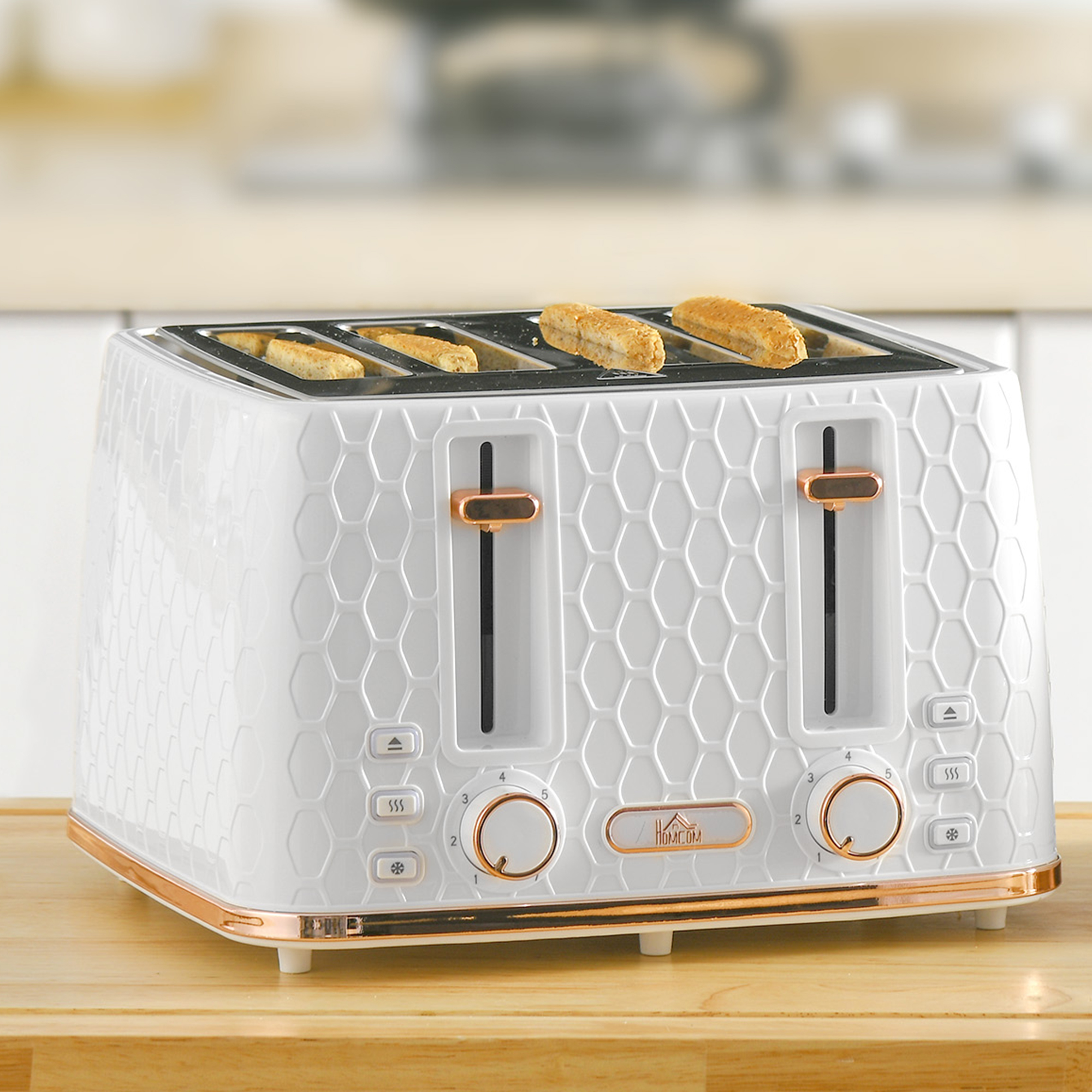 Four-Slice Honeycomb Toaster - White — image 2
