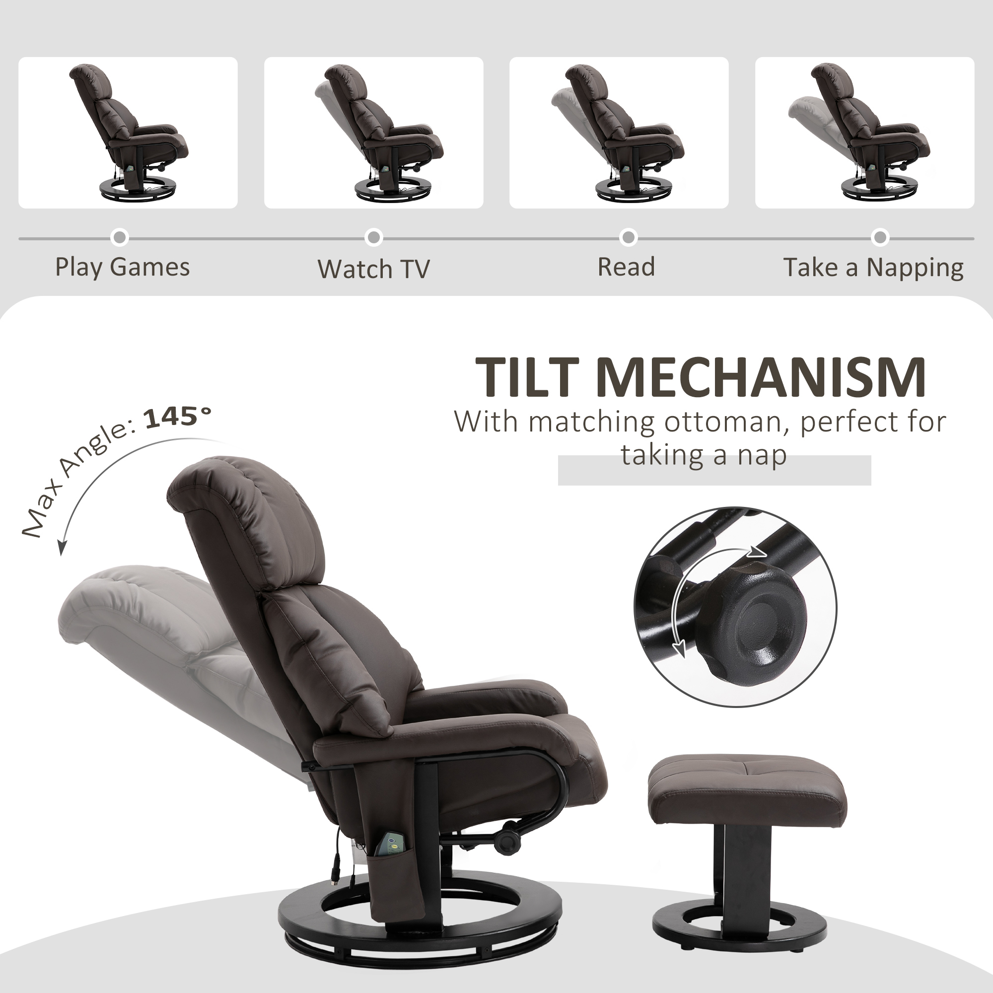 Recliner with Ottoman Footrest β photo 4