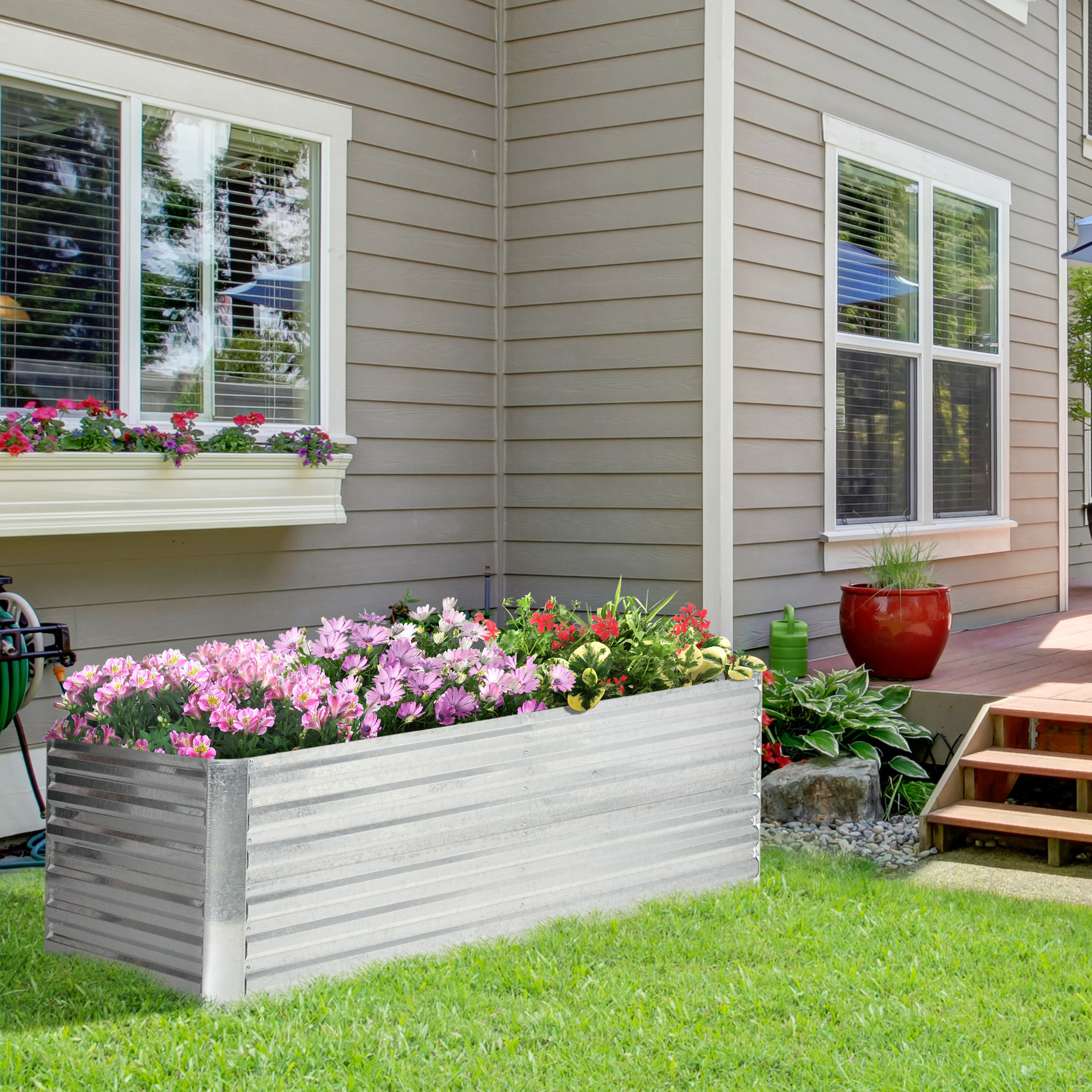 Galvanized Raised Garden Bed, Steel Planter
