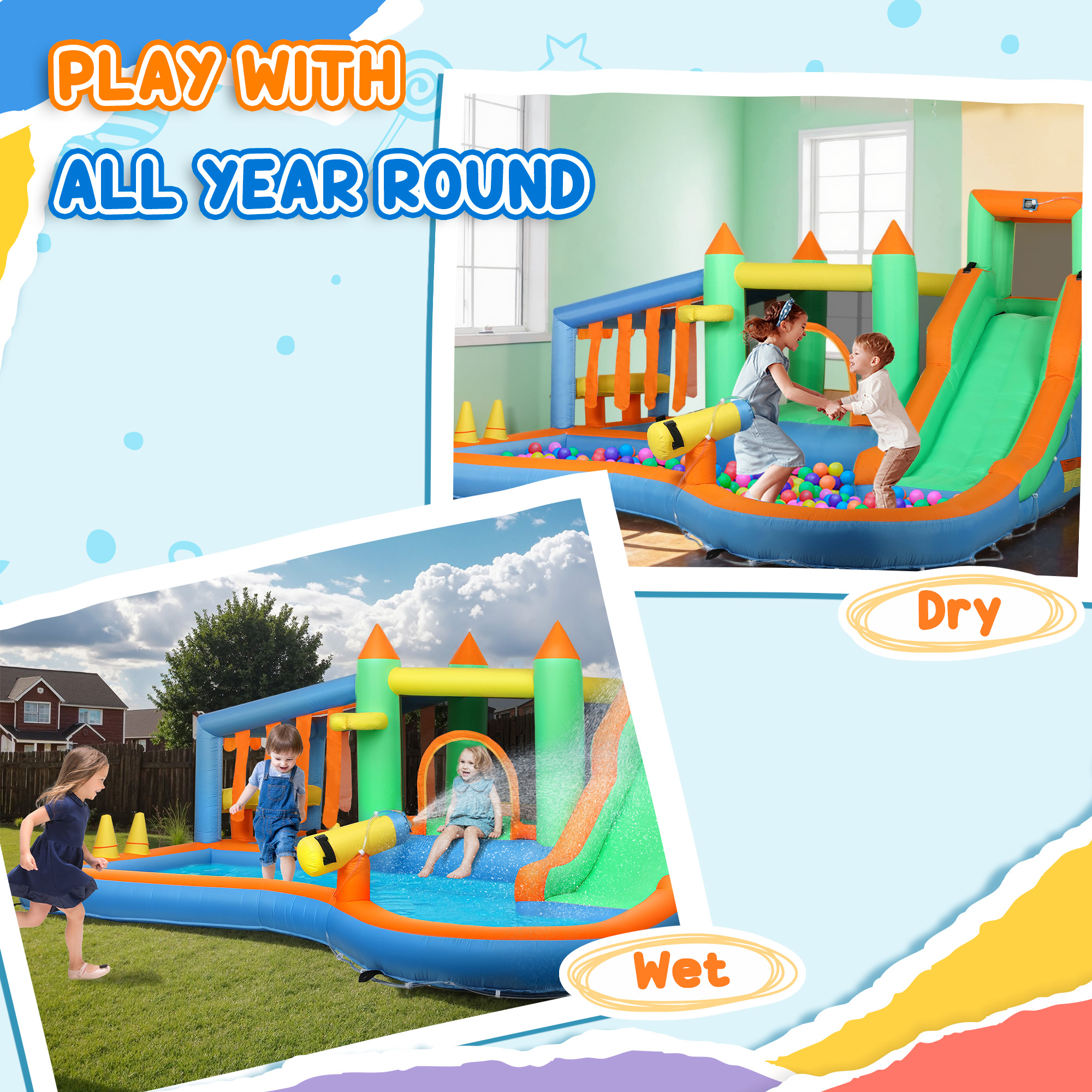 8 in 1 Inflatable Bounce House 7