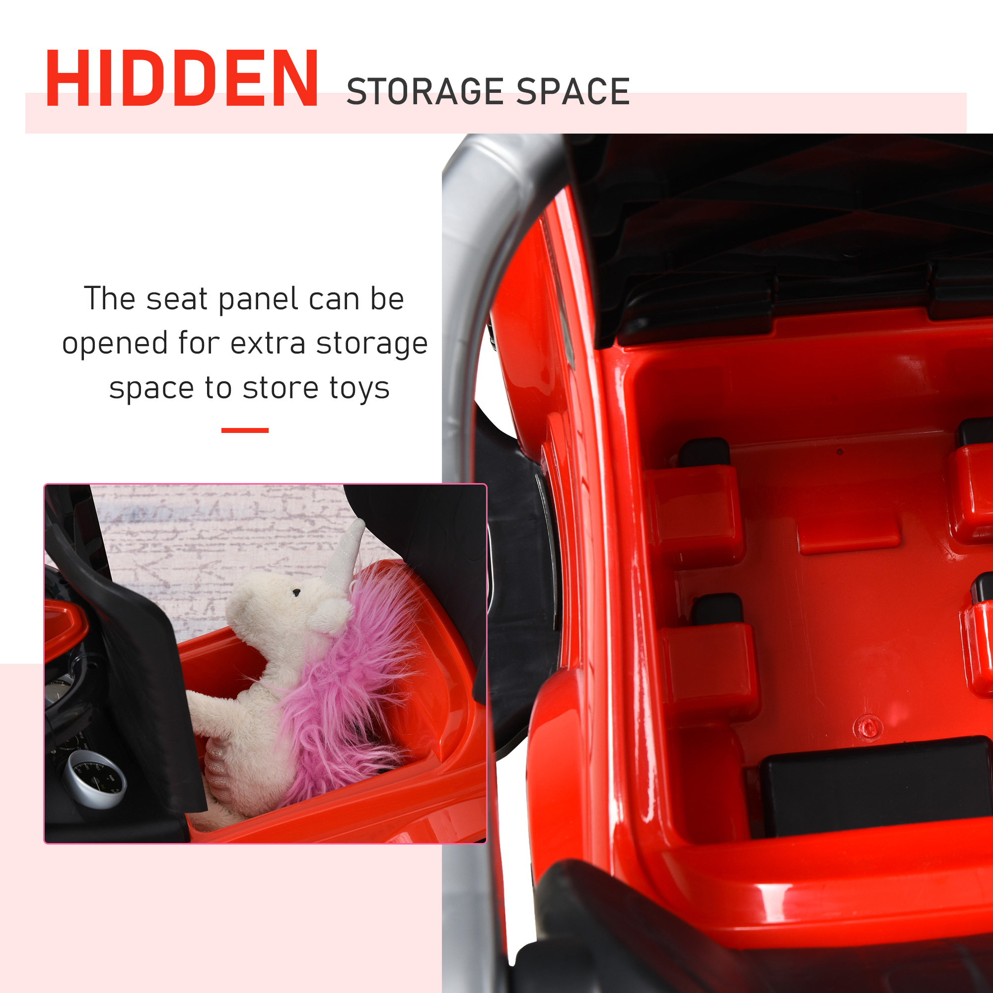 2 In 1 Push Cars for Toddlers Kid Ride on Push Car Stroller Sliding Car with Horn Music Light Function Secure Bar Ride on Toy for Boy Girl 1-3 Years Old Red Product Image