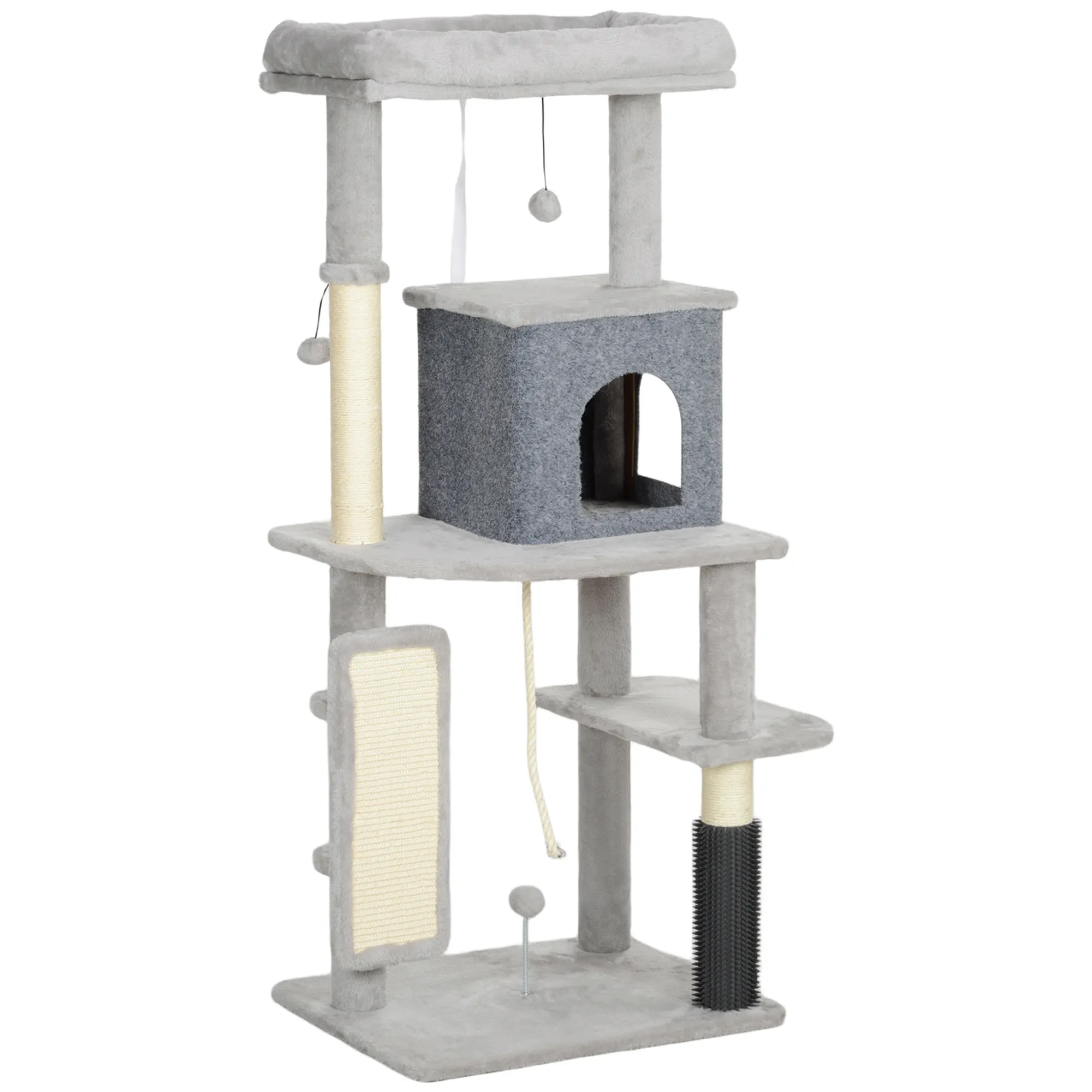 PawHut 132cm Cat Tree W Scratching Posts