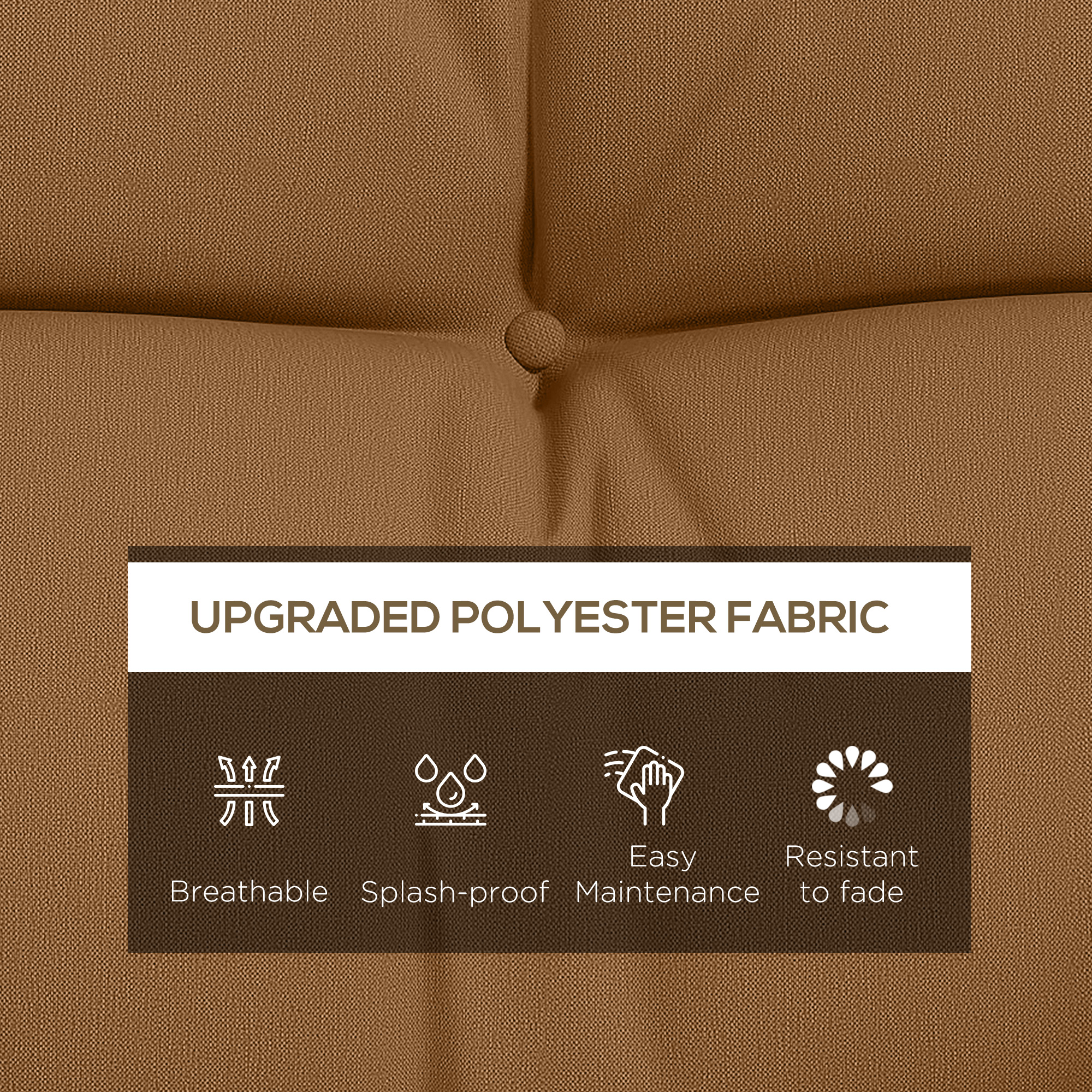  59" Tufted Bench Cushions & Throw Pillows, Replacement Bench Seat Pad, Back & 2 Pillows for Outdoor Furniture, Tan
