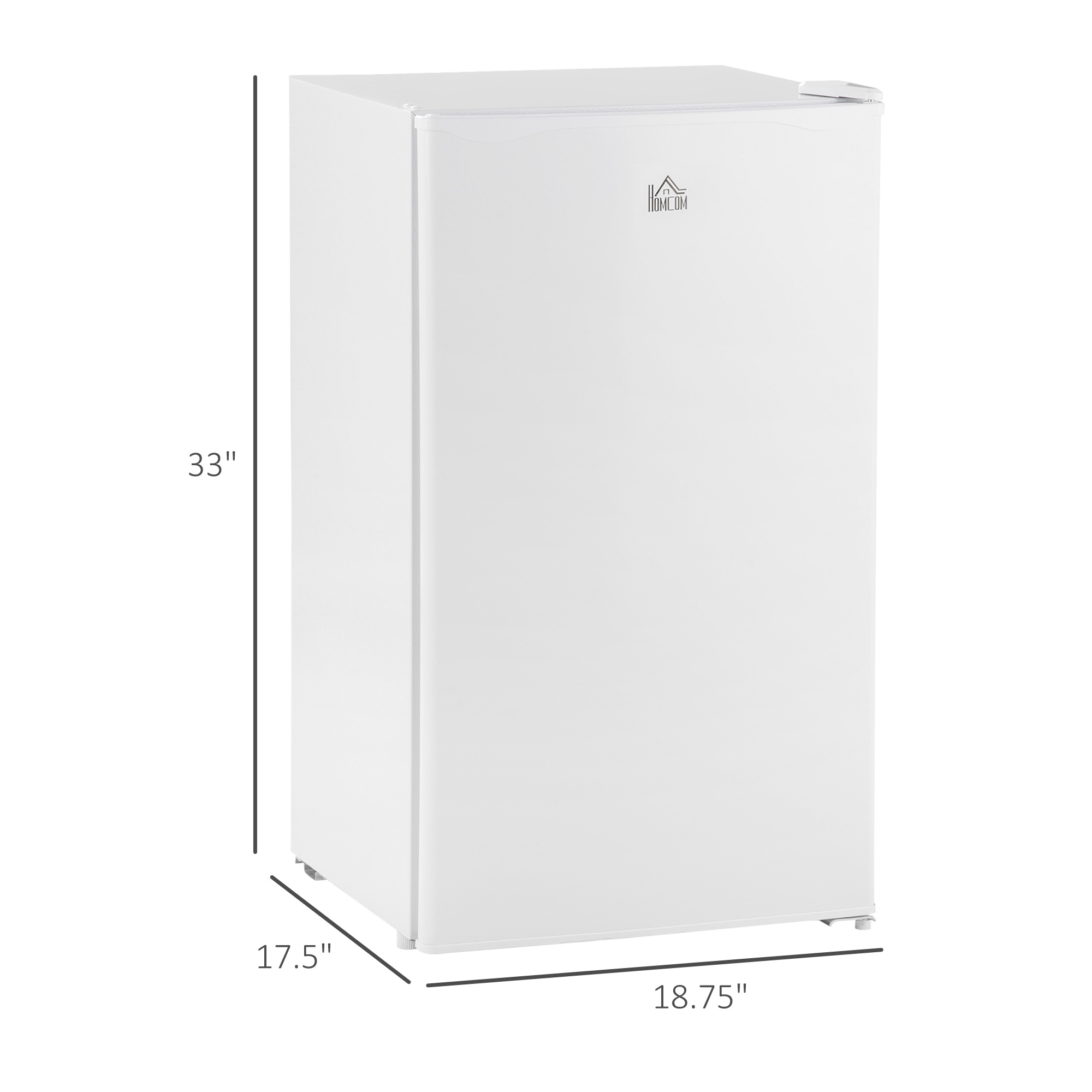  Mini Fridge with Freezer, 3.2Cu.Ft Compact Refrigerator with Adjustable Shelf, Mechanical Thermostat and Reversible Door for Bedroom, Dorm, White