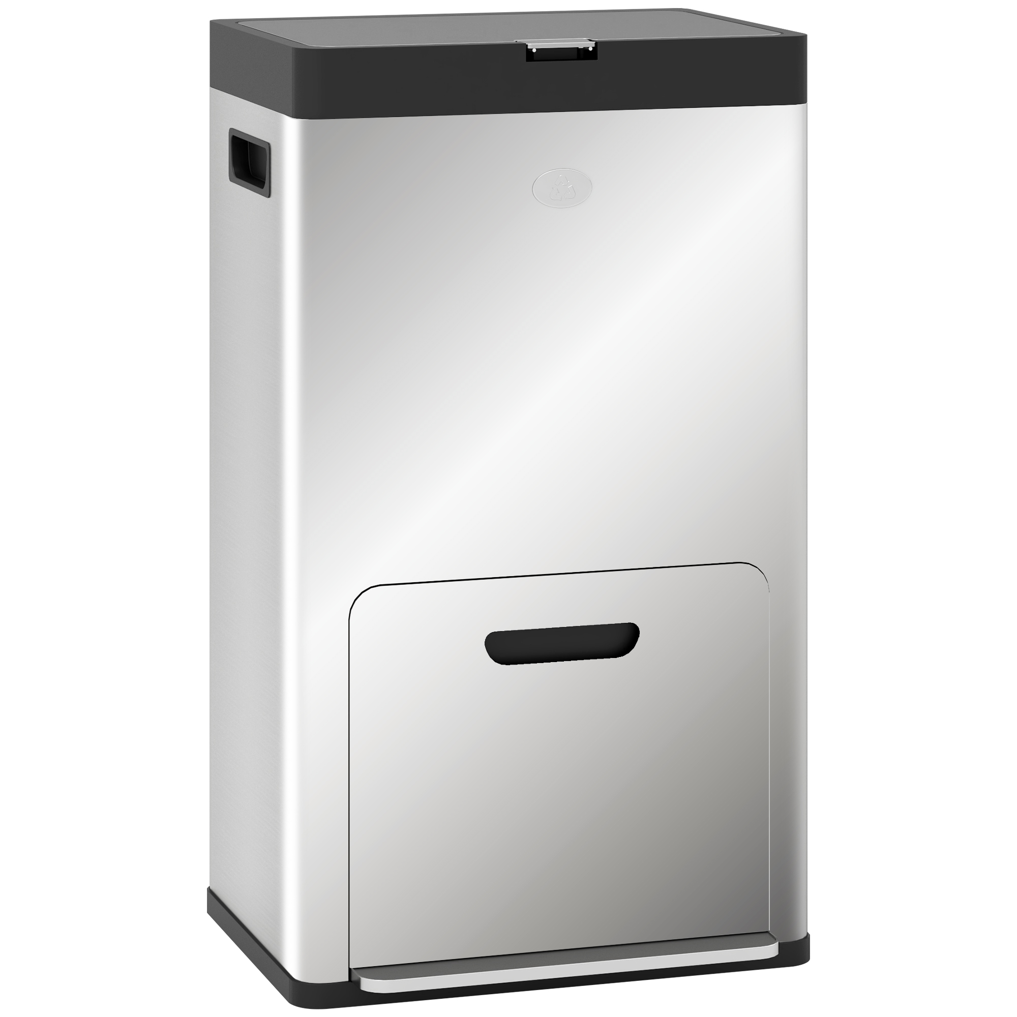 56L Triple Compartment Stainless Steel Kitchen Bin, With Deodoriser Holders — image 5
