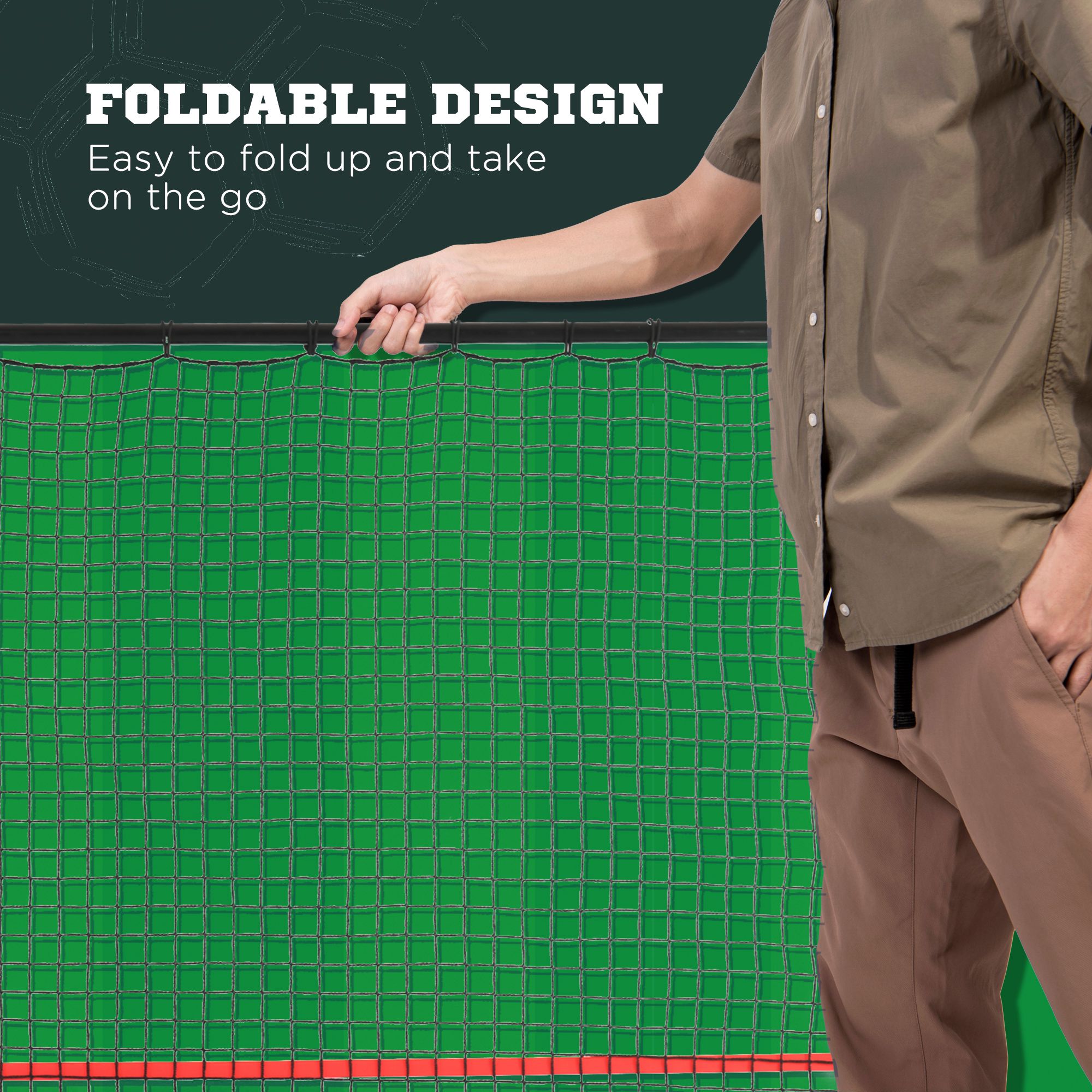 Soccer Rebounder Net, Adjustable and Foldable Multi-Sport Training Bounce Back Net, Target Goal for Soccer Practice and Training, 8.5′ x 6.5′