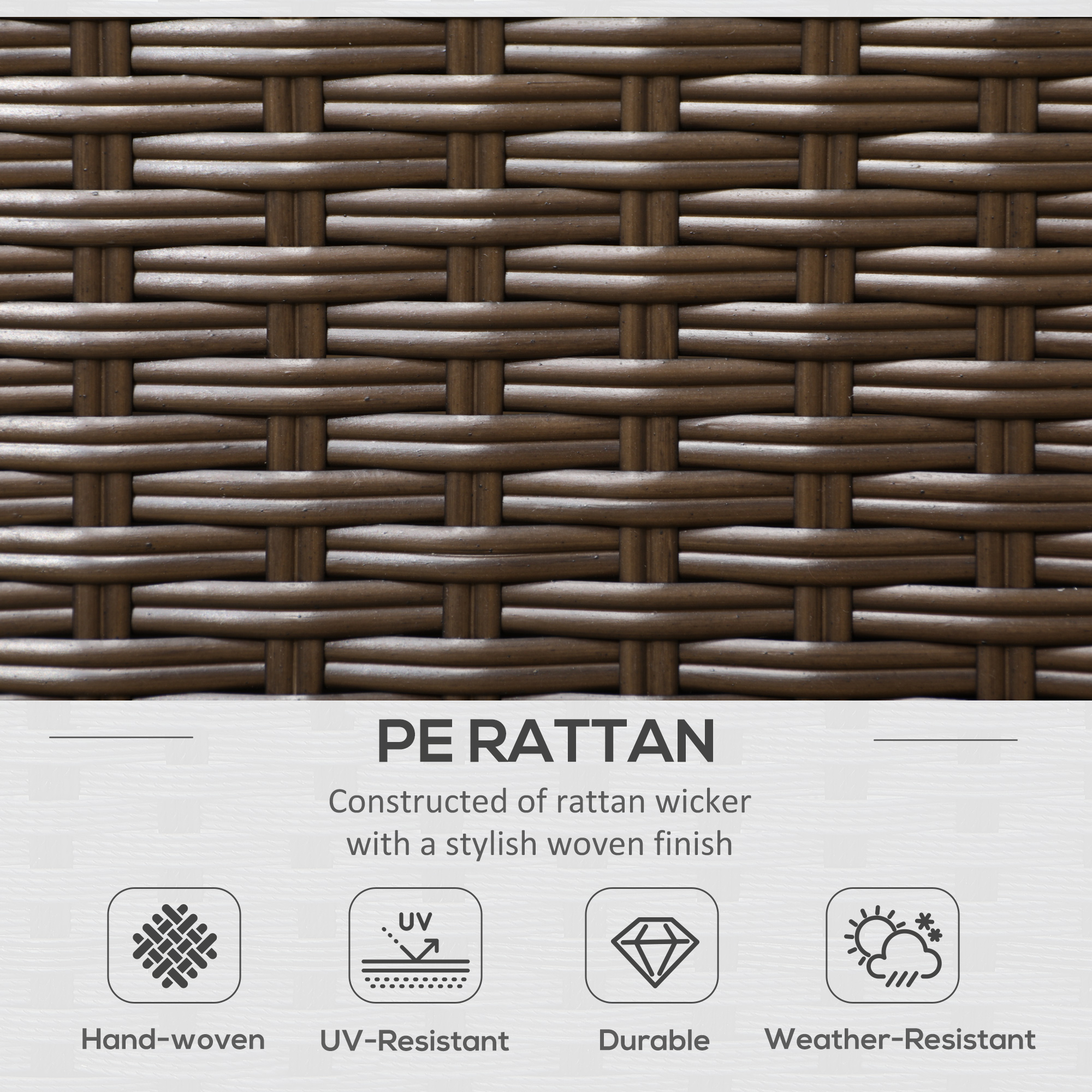  Outdoor Wicker Loveseat, Patio Furniture Couch with Cushions, 2 Seats PE Rattan Sofa, 2 Throw Pillows, Beige