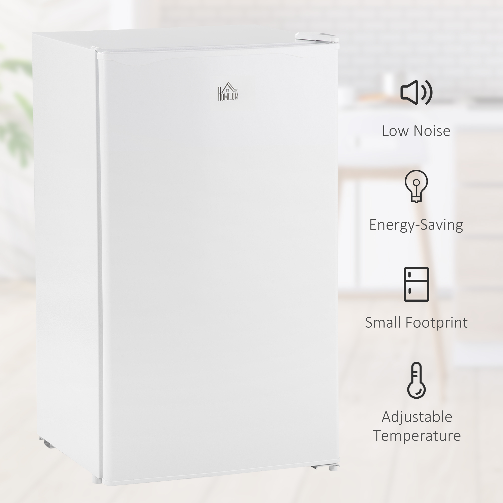  Mini Fridge with Freezer, 3.2Cu.Ft Compact Refrigerator with Adjustable Shelf, Mechanical Thermostat and Reversible Door for Bedroom, Dorm, White