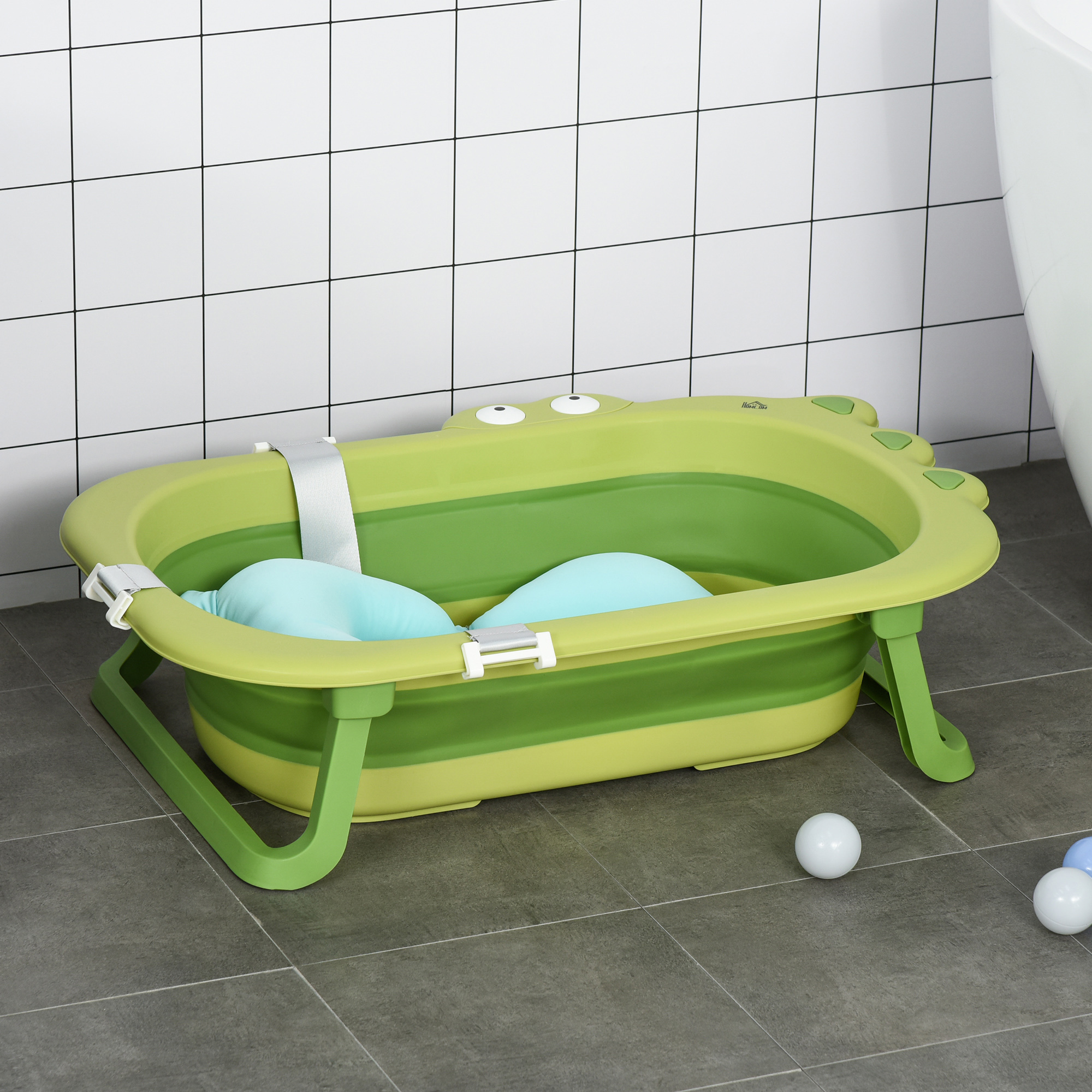 Baby Bath Tub For Toddler Kids Infant Ergonomic Foldable Secure Non-Slip — image 3