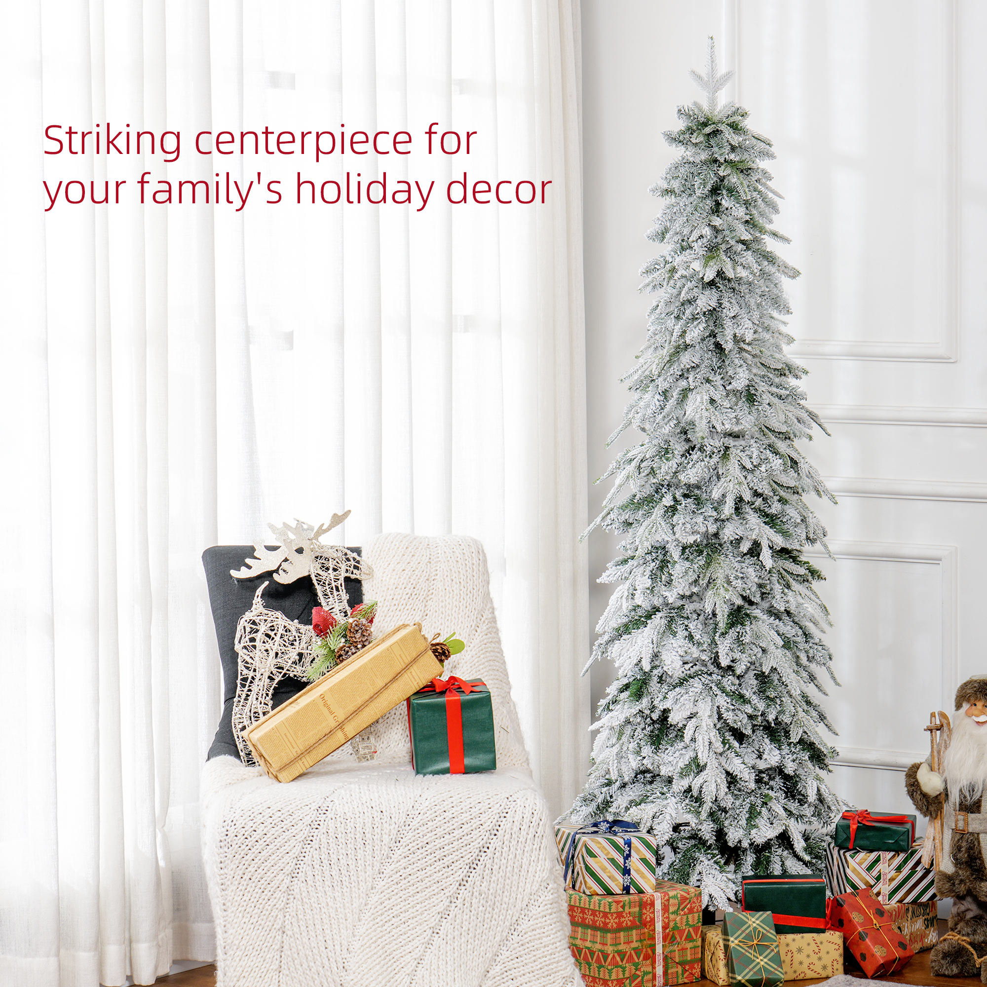 6ft Snow-Covered Unlit Artificial Christmas Tree — image 3