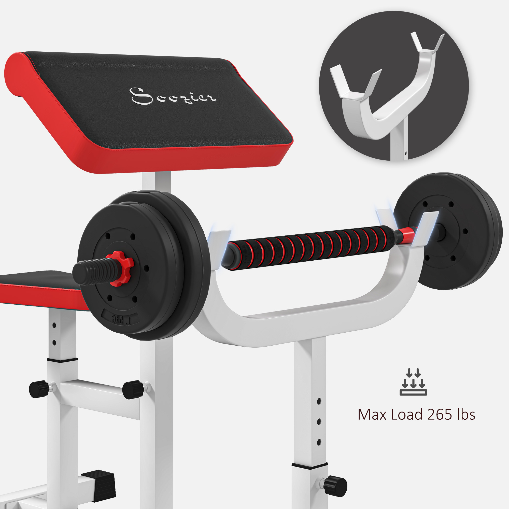 Banc de curl de prédicateur de 265 LBS pour l'entraînement de force – Image 3