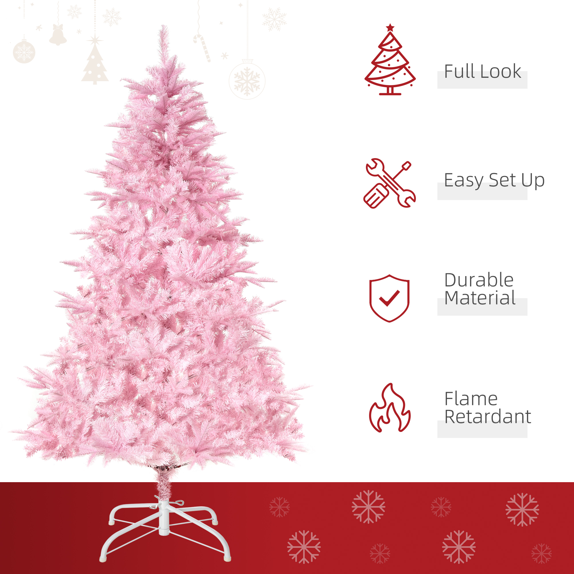 5FT Artificial Christmas Tree Holiday Xmas Decoration With Automatic Open — image 2